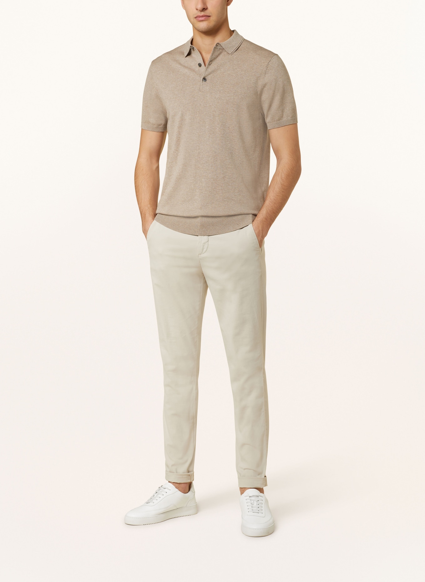 PROFUOMO Knitted polo shirt, Color: BEIGE (Image 2)