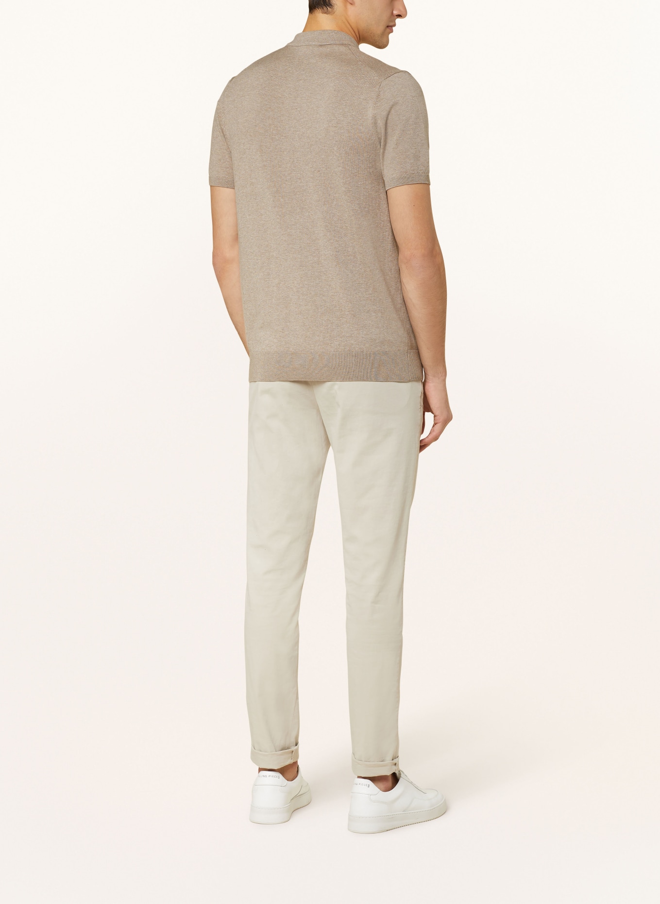 PROFUOMO Strick-Poloshirt, Farbe: BEIGE (Bild 3)