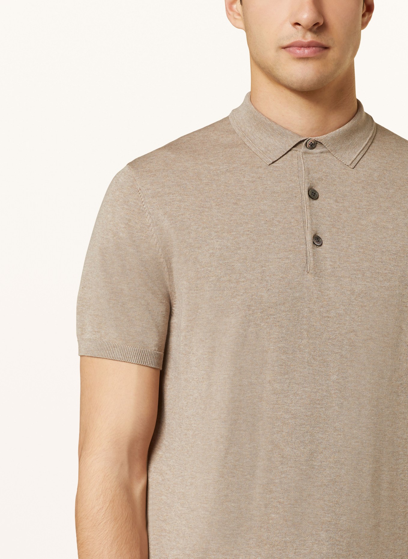 PROFUOMO Knitted polo shirt, Color: BEIGE (Image 4)