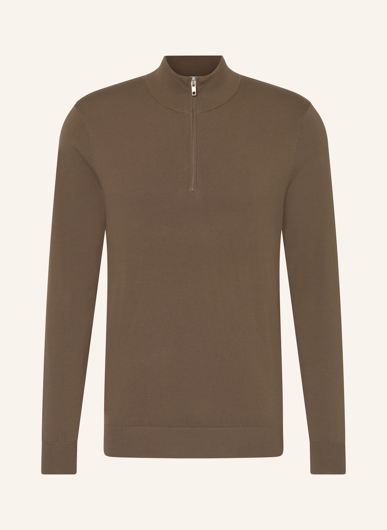 PROFUOMO Half-zip sweater, Color: BROWN (Image 1)