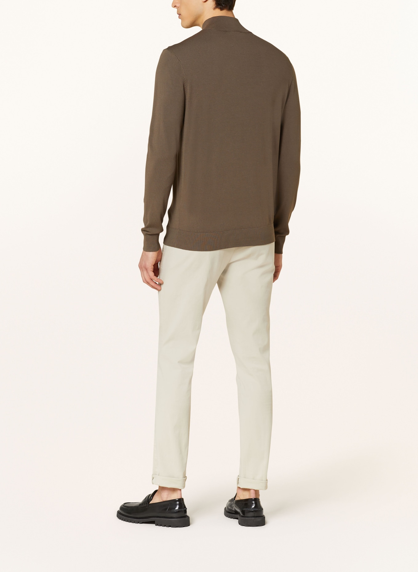 PROFUOMO Half-zip sweater, Color: BROWN (Image 3)