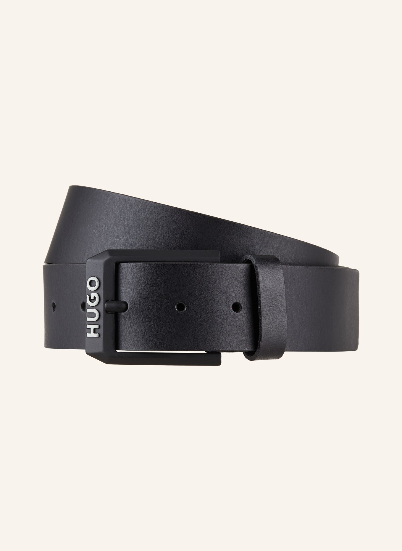 HUGO Leather belt GELIO, Color: BLACK (Image 1)