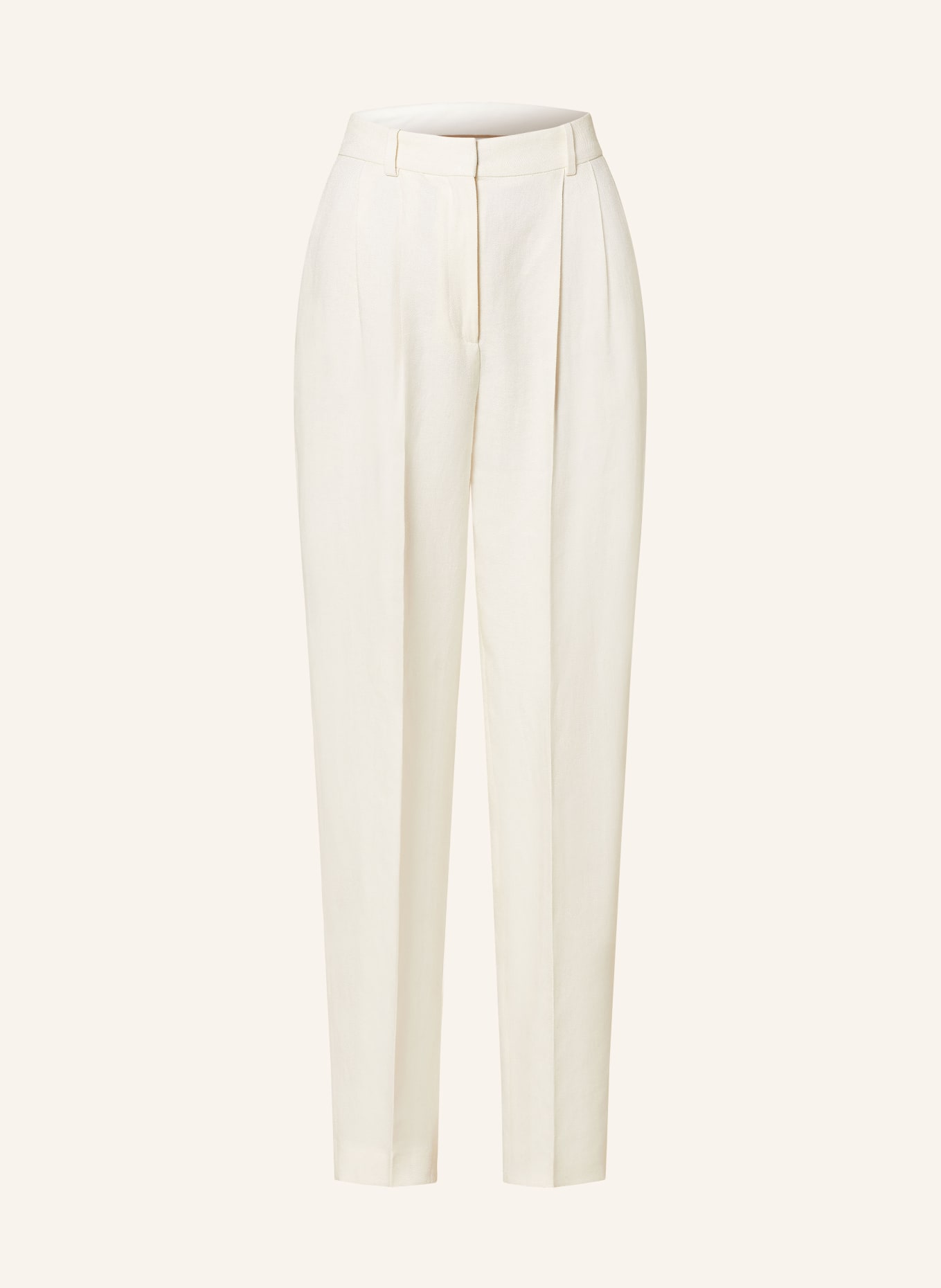 BOSS Trousers TEFIKE with linen, Color: ECRU (Image 1)
