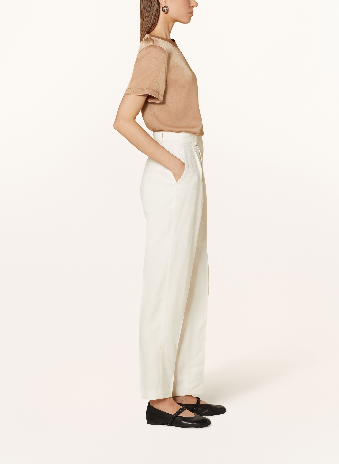 BOSS Trousers TEFIKE with linen, Color: ECRU (Image 4)