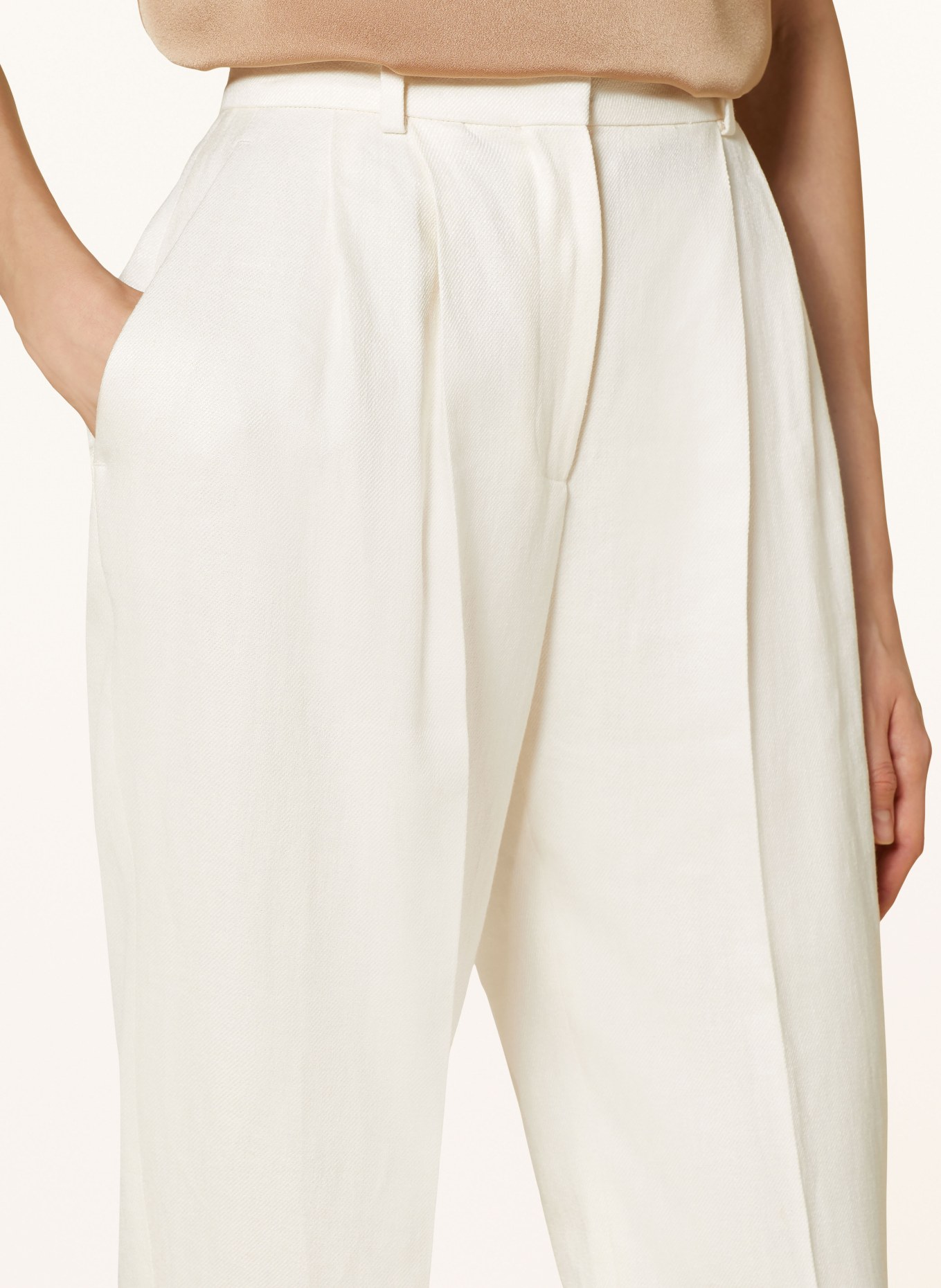 BOSS Trousers TEFIKE with linen, Color: ECRU (Image 5)