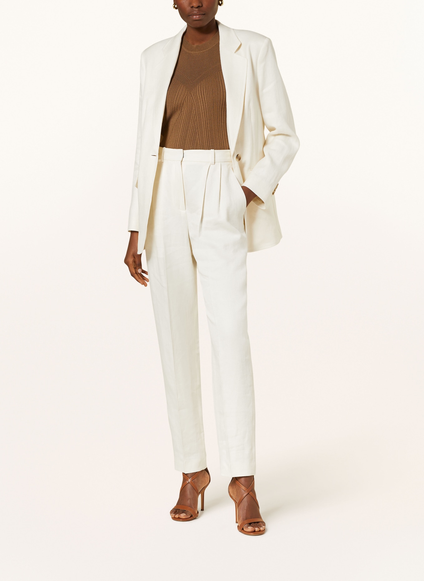 BOSS Blazer JOPETA with linen, Color: WHITE (Image 2)