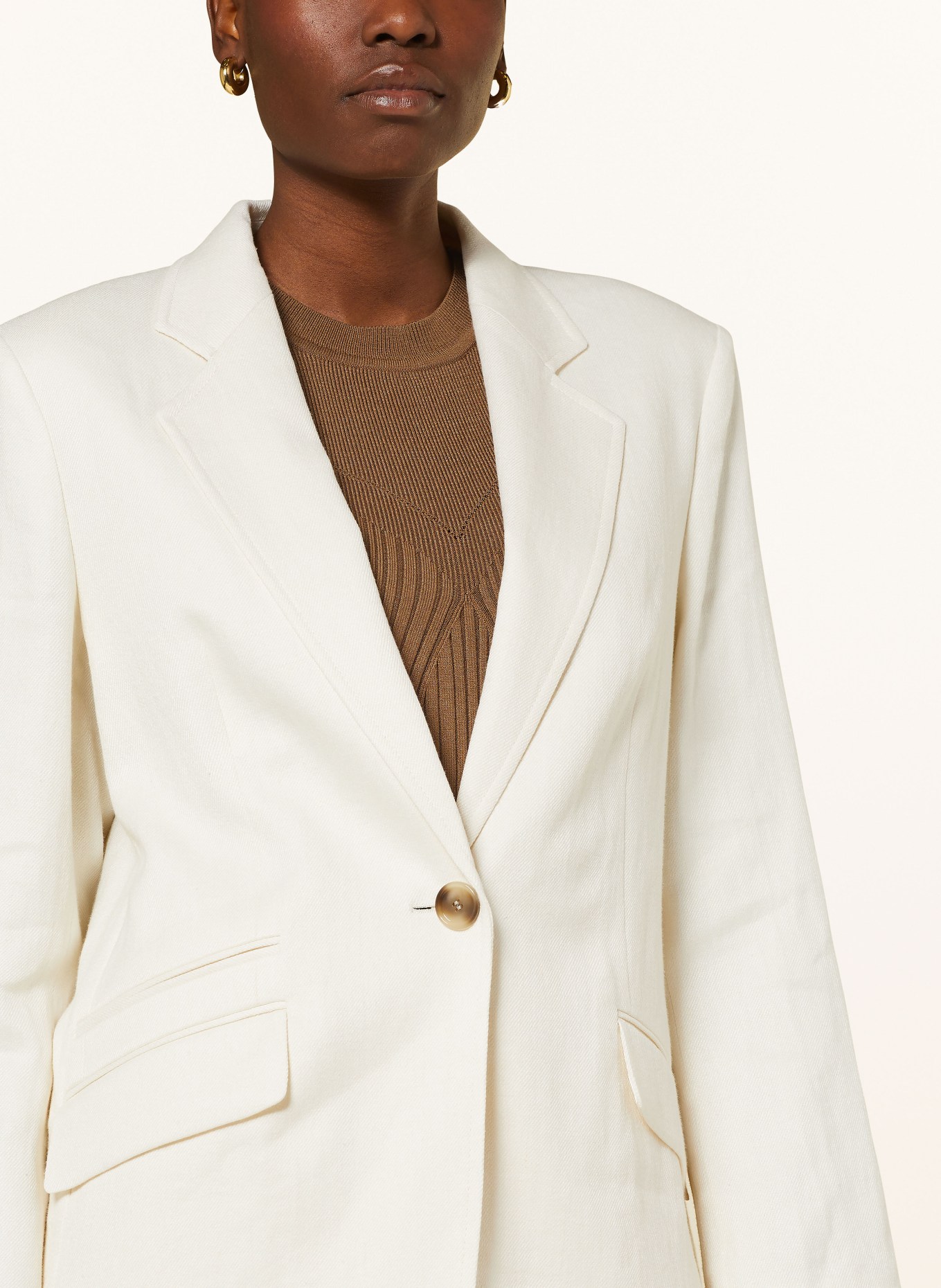 BOSS Blazer JOPETA with linen, Color: WHITE (Image 4)