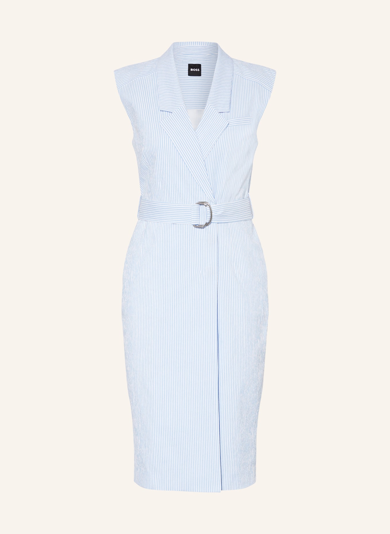 BOSS Wrap dress DRUPE, Color: LIGHT BLUE/ WHITE (Image 1)