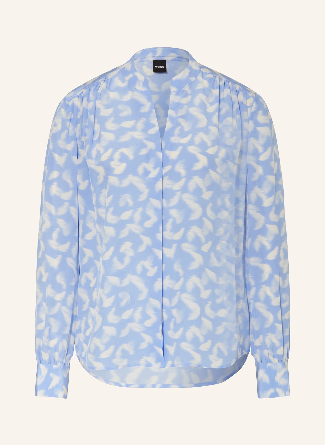 BOSS Silk blouse BANORA18, Color: LIGHT BLUE/ WHITE (Image 1)