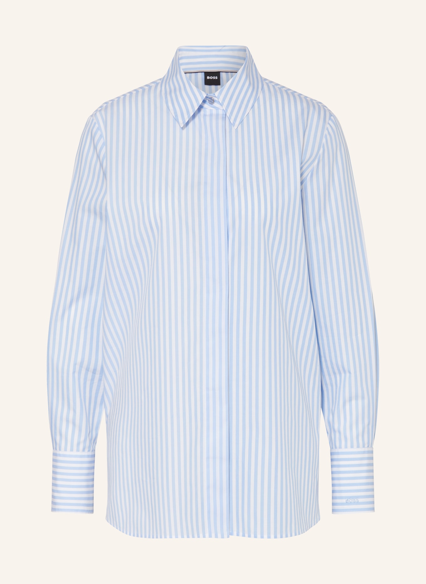BOSS Shirt blouse BEPURA, Color: LIGHT BLUE/ WHITE (Image 1)