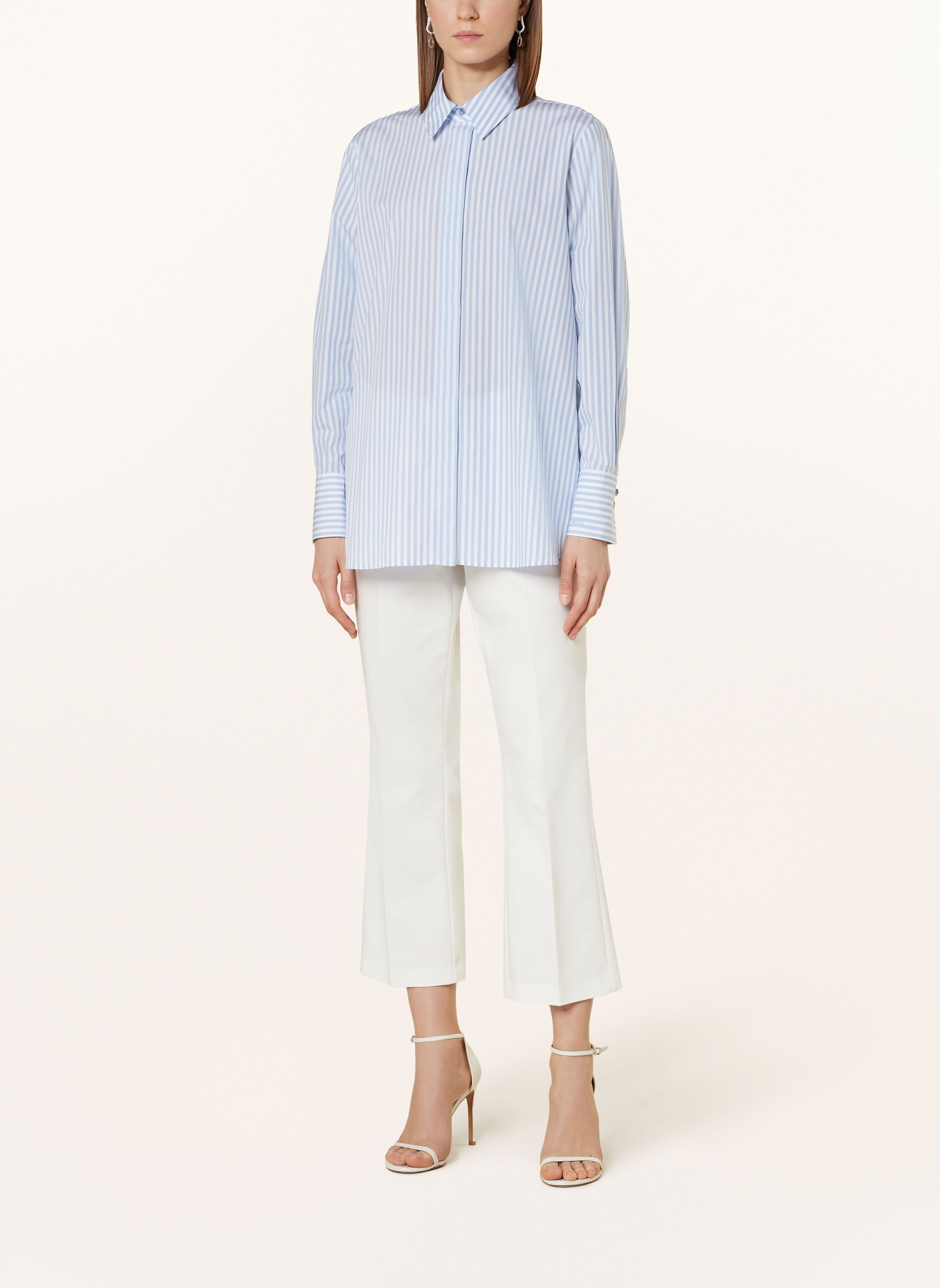 BOSS Shirt blouse BEPURA, Color: LIGHT BLUE/ WHITE (Image 2)