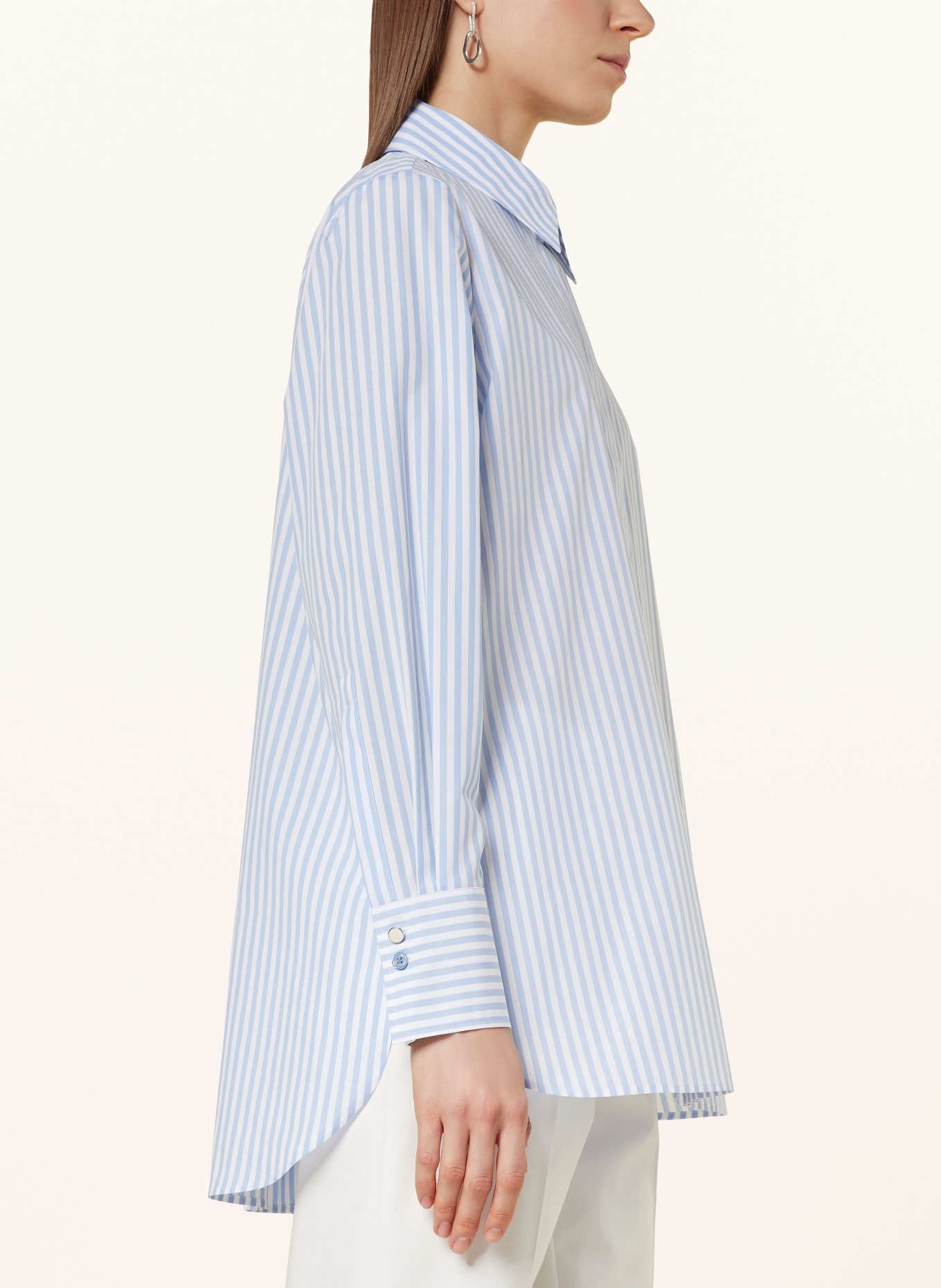 BOSS Shirt blouse BEPURA, Color: LIGHT BLUE/ WHITE (Image 4)