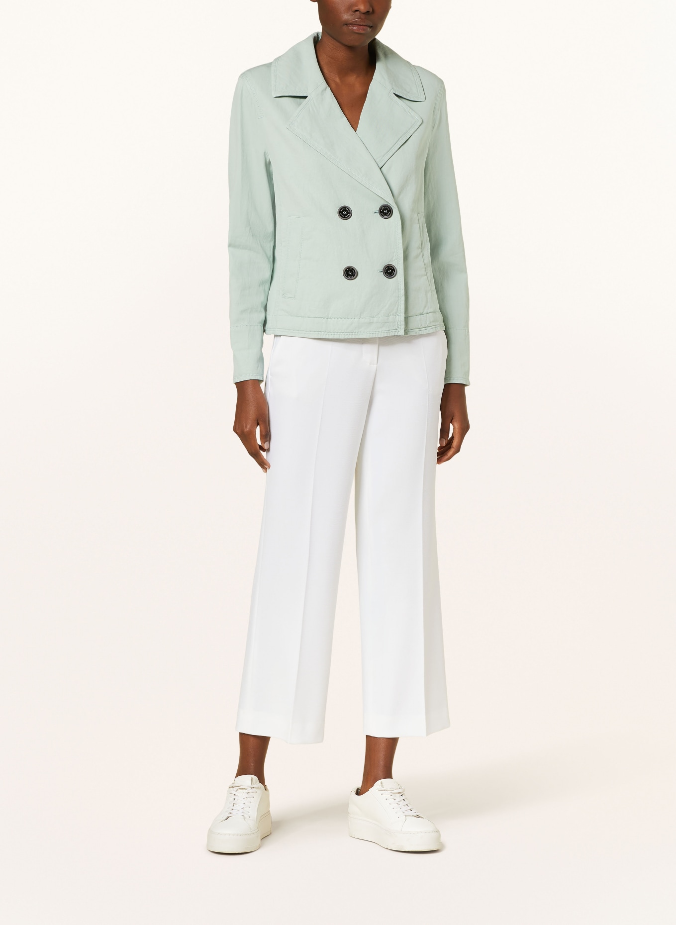 MARC CAIN Pea coat with linen, Color: MINT (Image 2)