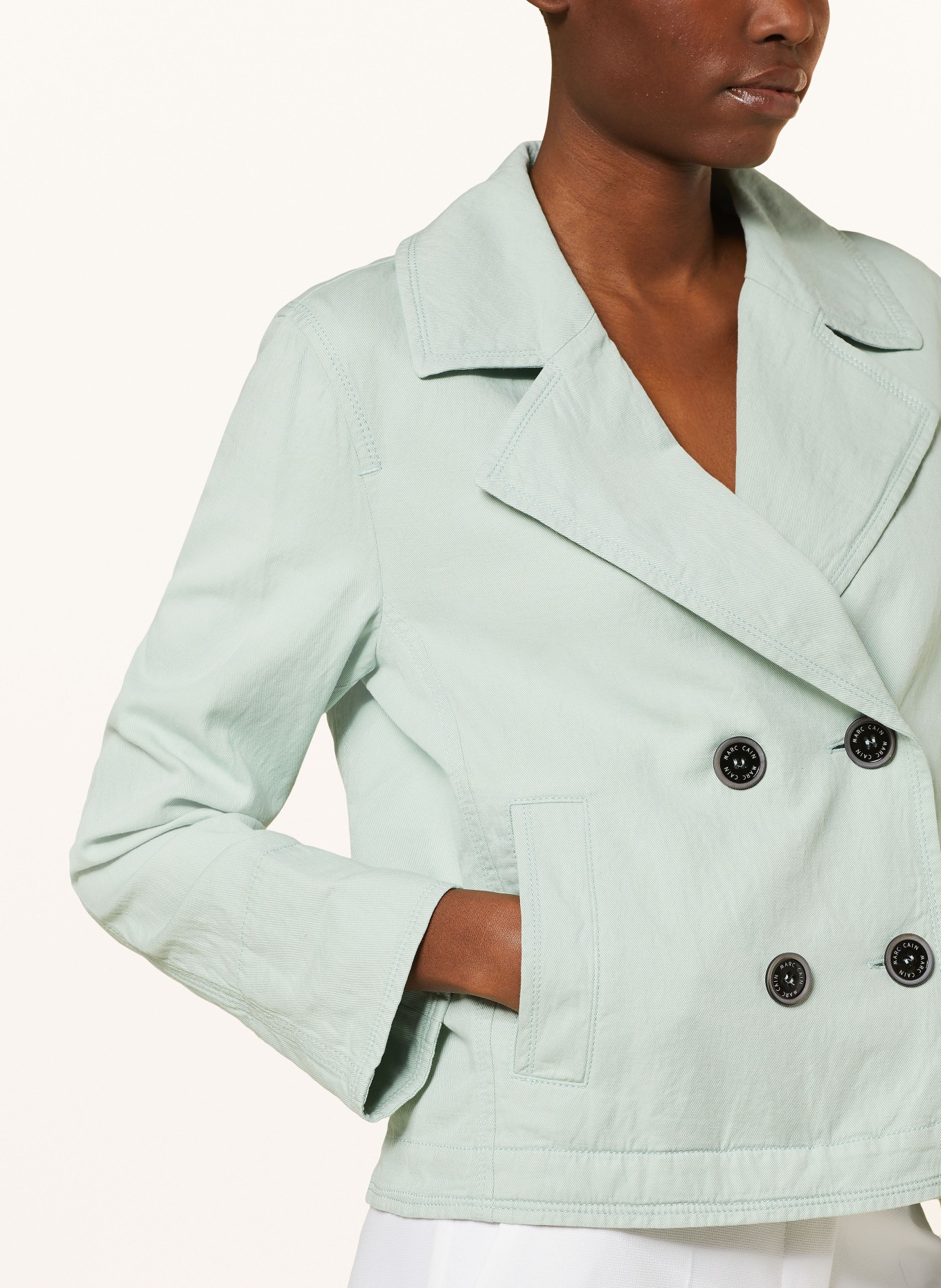 MARC CAIN Pea coat with linen, Color: MINT (Image 4)