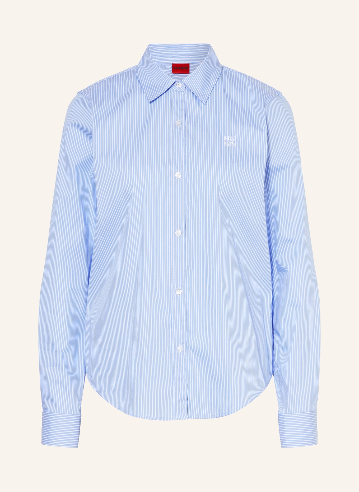 HUGO Shirt blouse THE ESSENTIAL, Color: LIGHT BLUE/ WHITE (Image 1)
