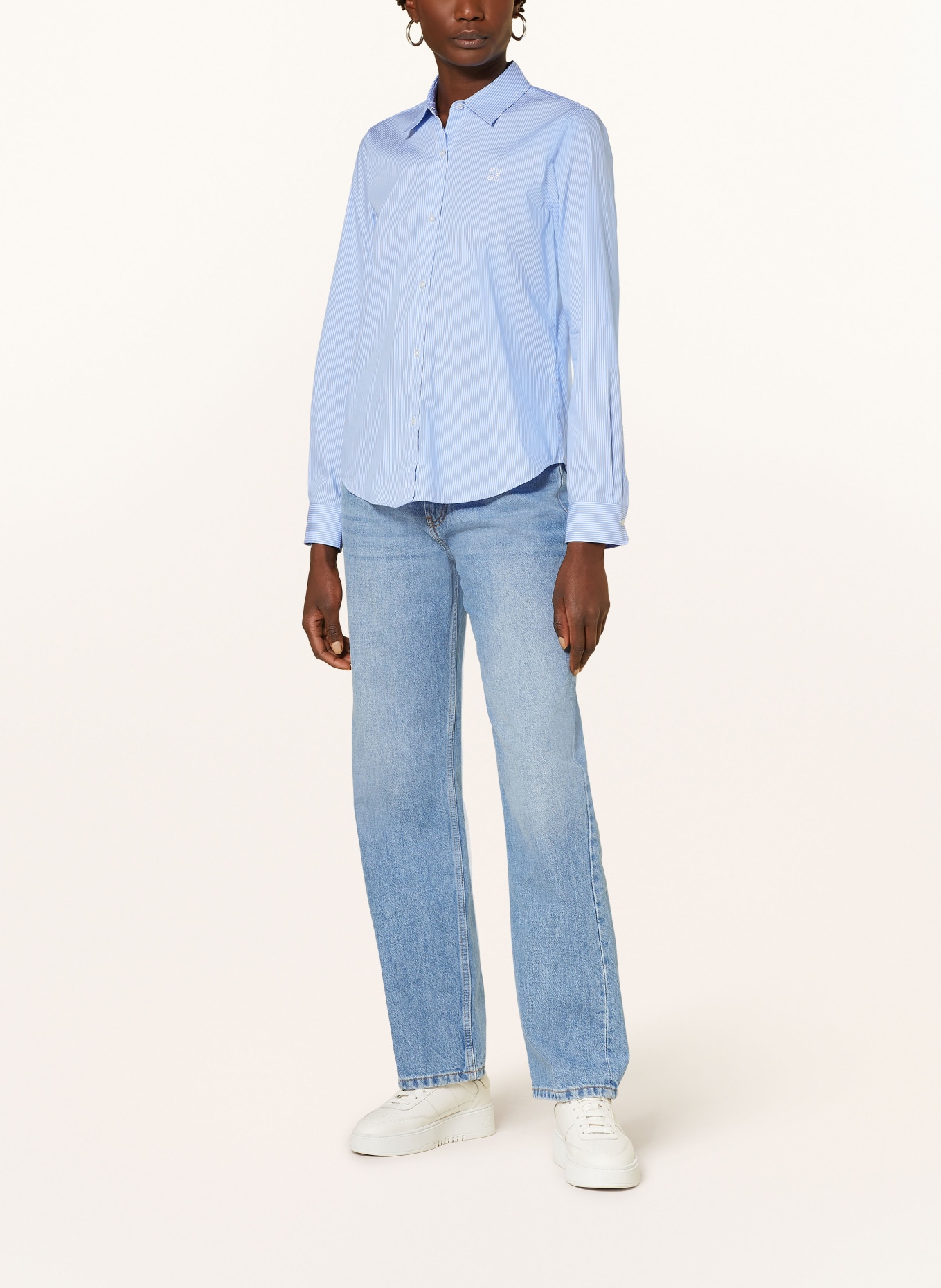 HUGO Shirt blouse THE ESSENTIAL, Color: LIGHT BLUE/ WHITE (Image 2)