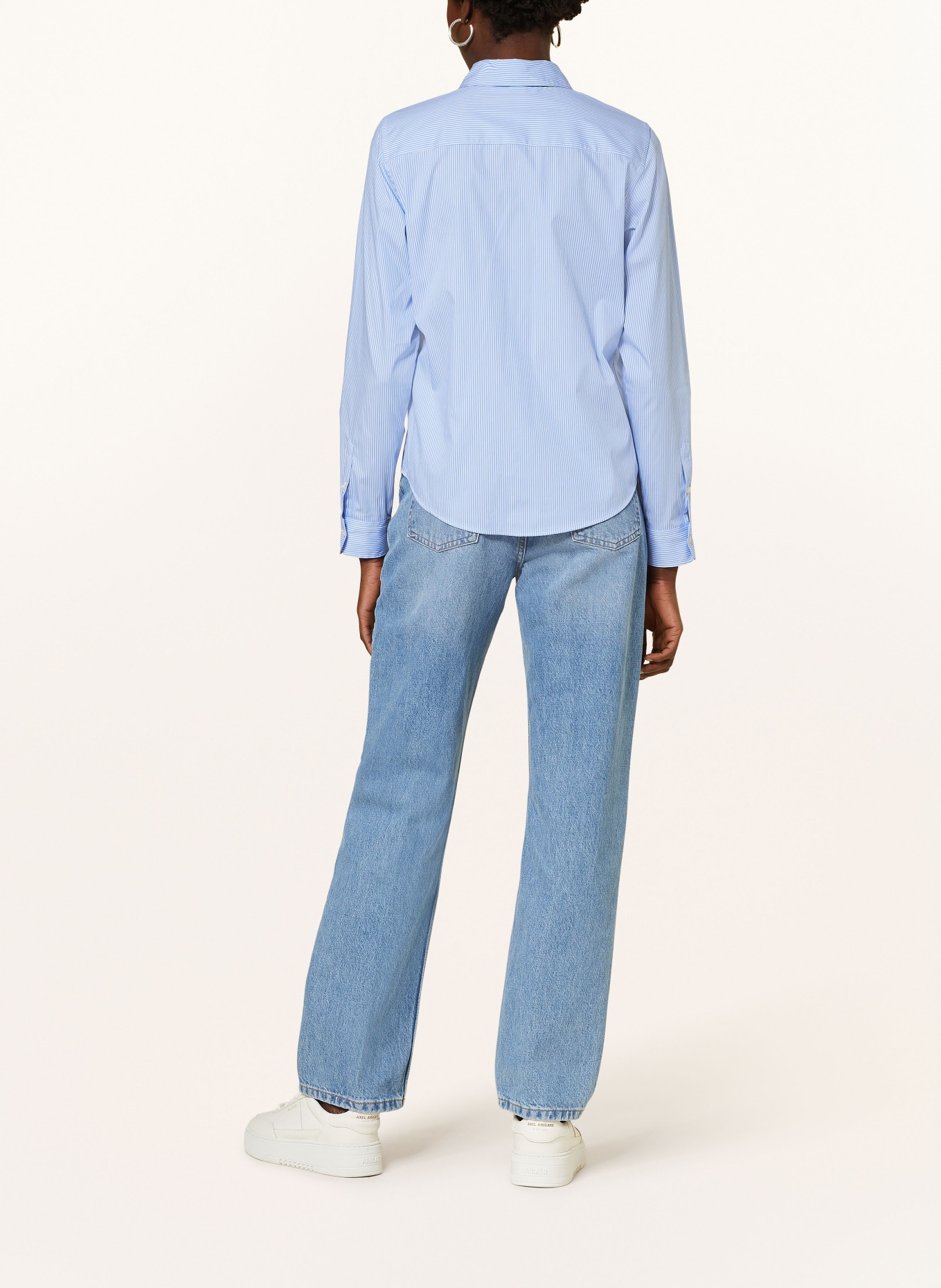 HUGO Shirt blouse THE ESSENTIAL, Color: LIGHT BLUE/ WHITE (Image 3)