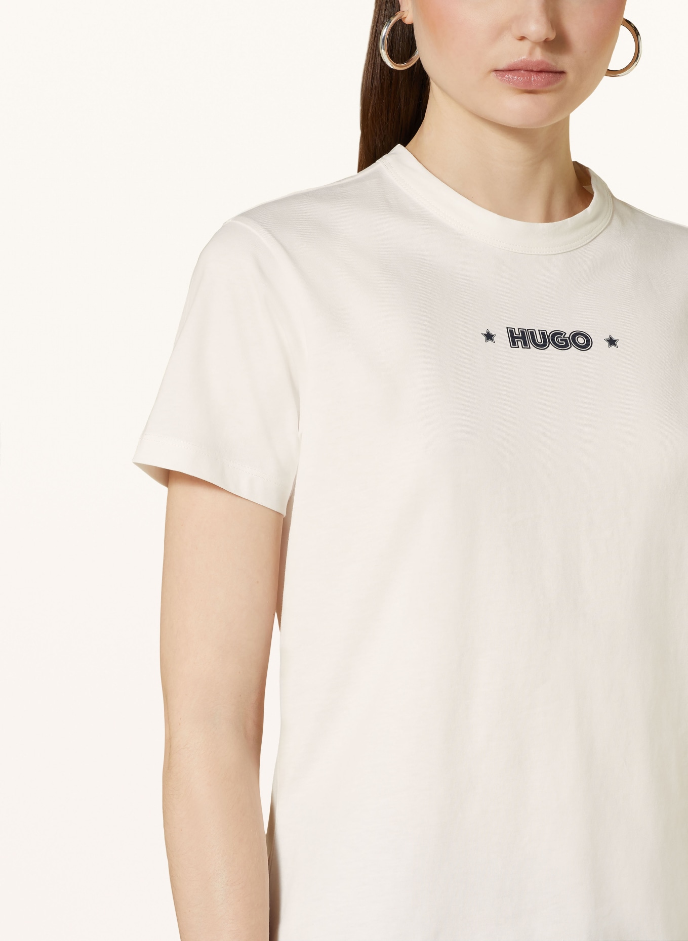 HUGO T-shirt DAMACIA, Color: WHITE/ BLACK (Image 4)