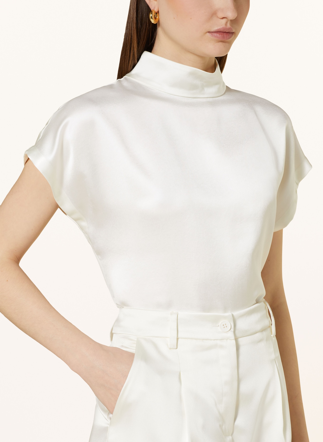 HUGO Shirt blouse CANELI in satin, Color: WHITE (Image 4)