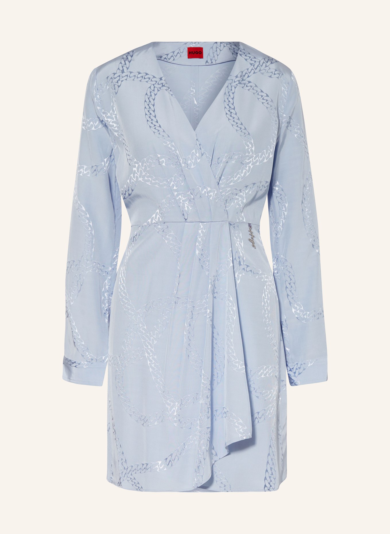 HUGO Dress KANELO in wrap look, Color: LIGHT BLUE (Image 1)
