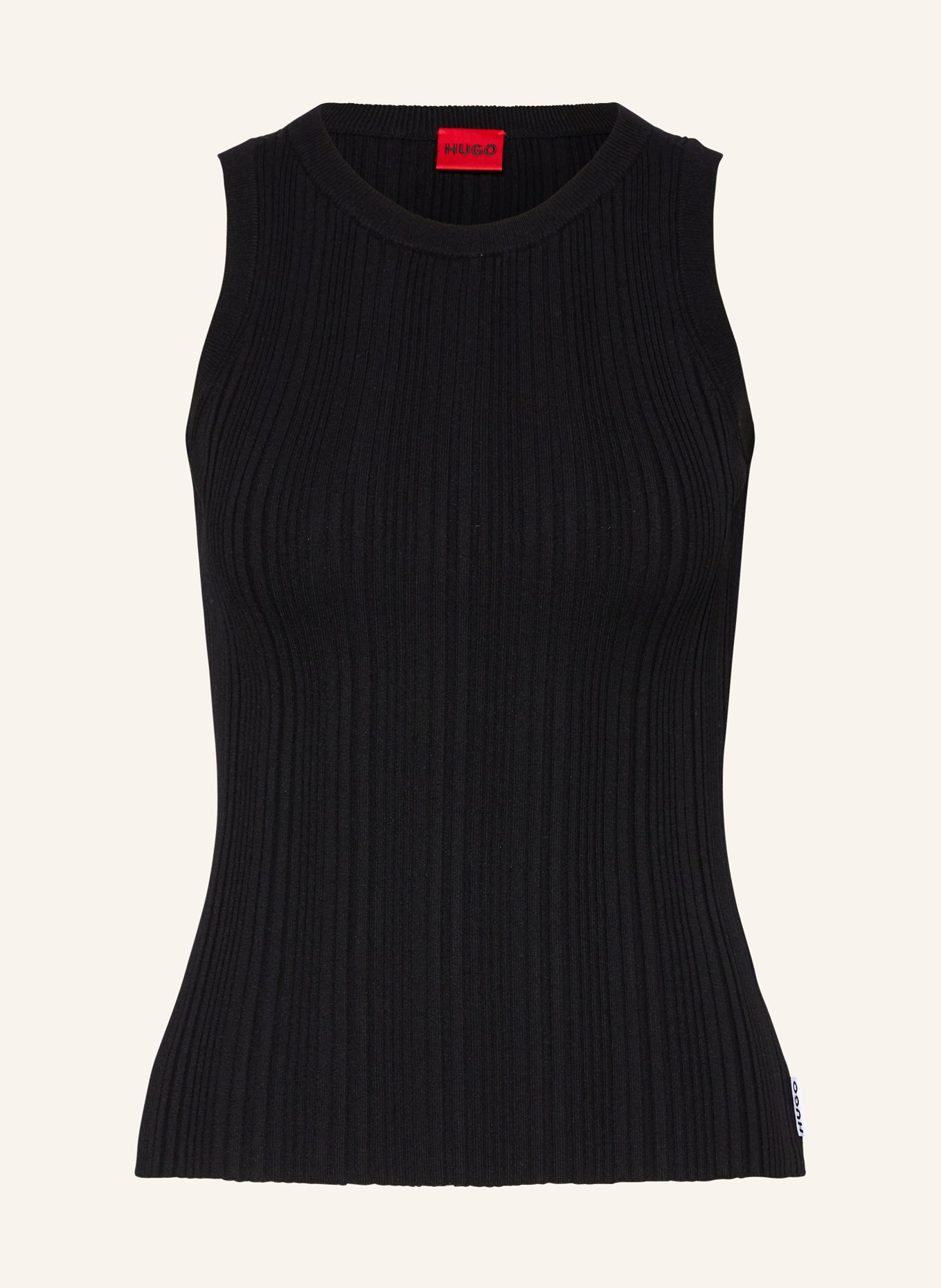 HUGO Pletený top SAREPLE: ČERNÁ