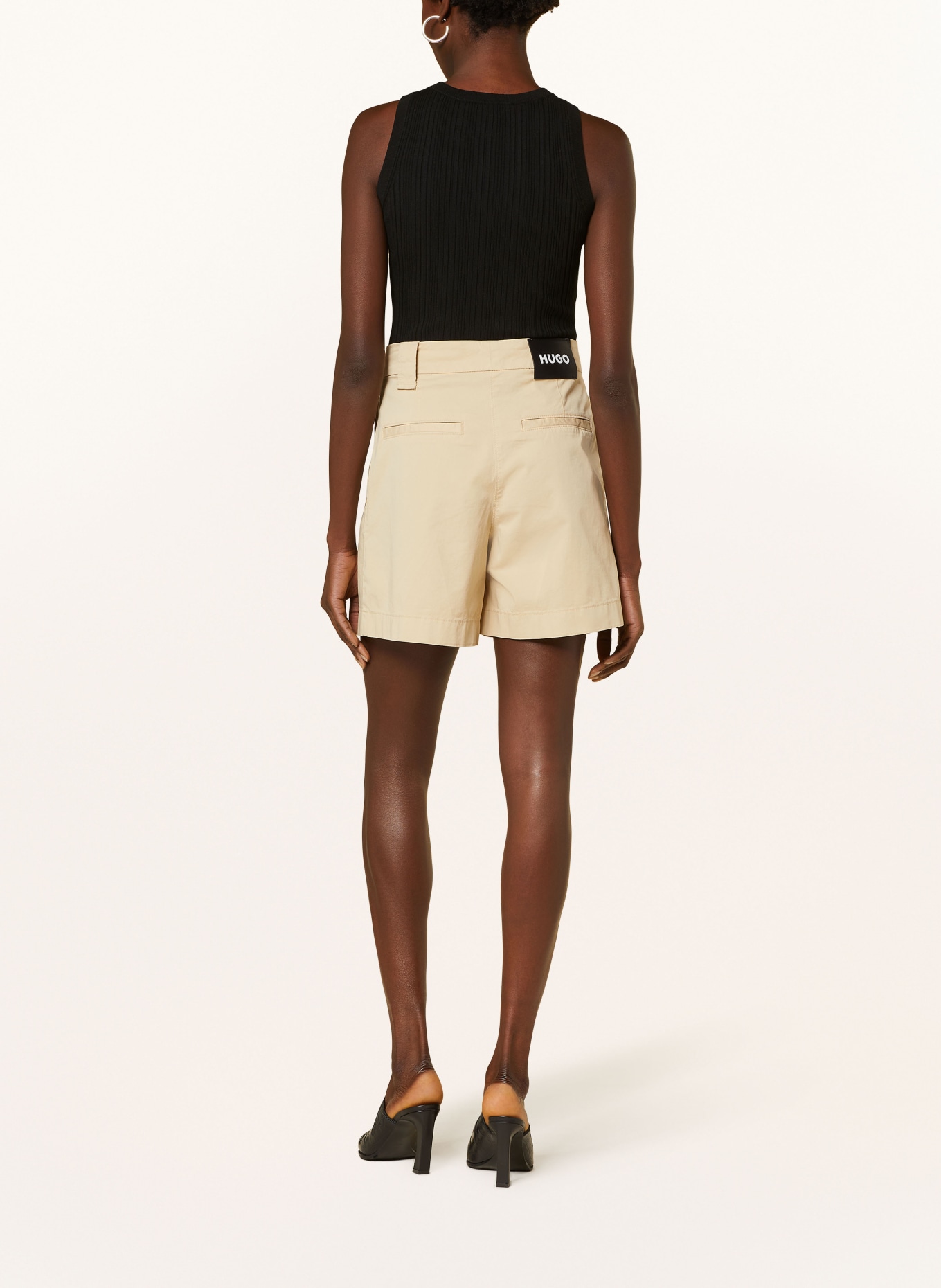 HUGO Pletený top SAREPLE: ČERNÁ