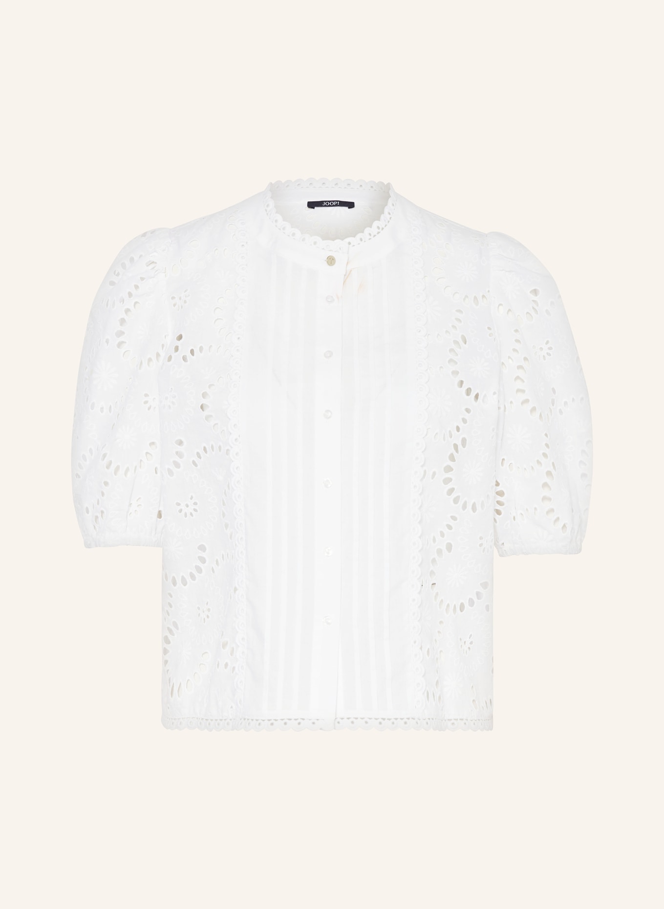 JOOP! Blouse made of broderie anglaise, Color: WHITE (Image 1)