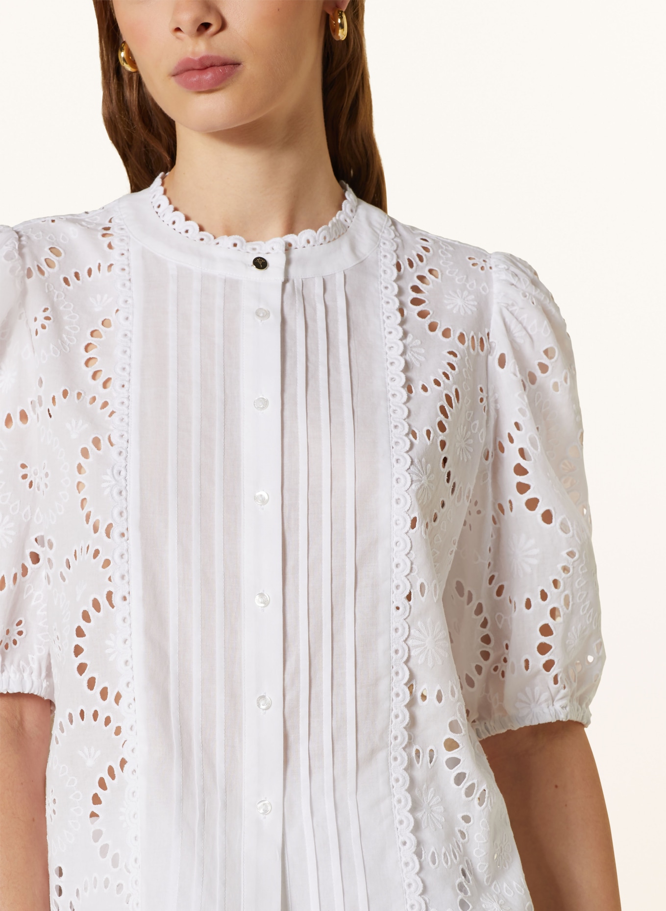 JOOP! Blouse made of broderie anglaise, Color: WHITE (Image 4)