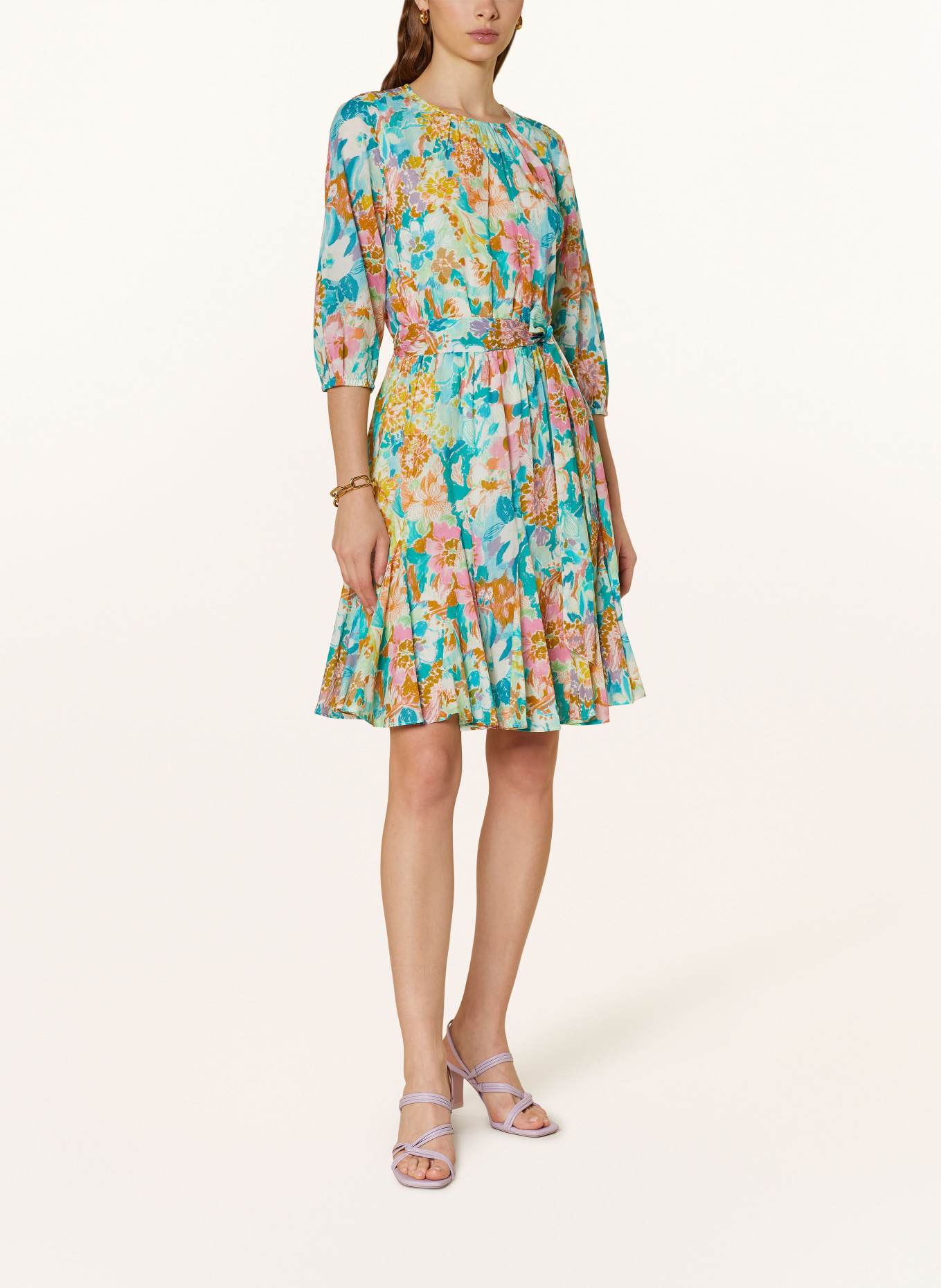 JOOP! Dress with 3/4 sleeves, Color: PINK/ GREEN/ DARK YELLOW (Image 2)