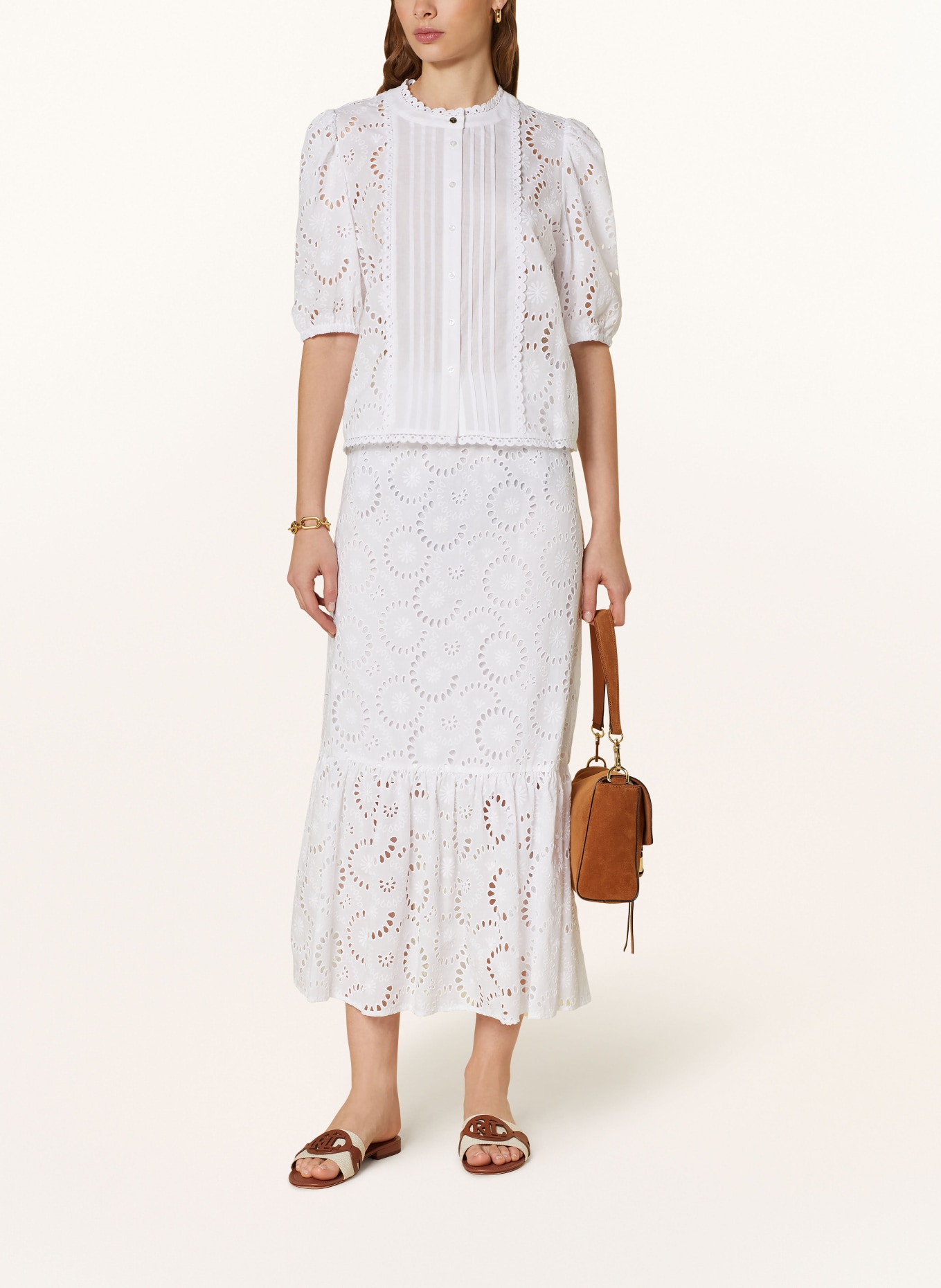 JOOP! Skirt in broderie anglaise, Color: WHITE (Image 2)