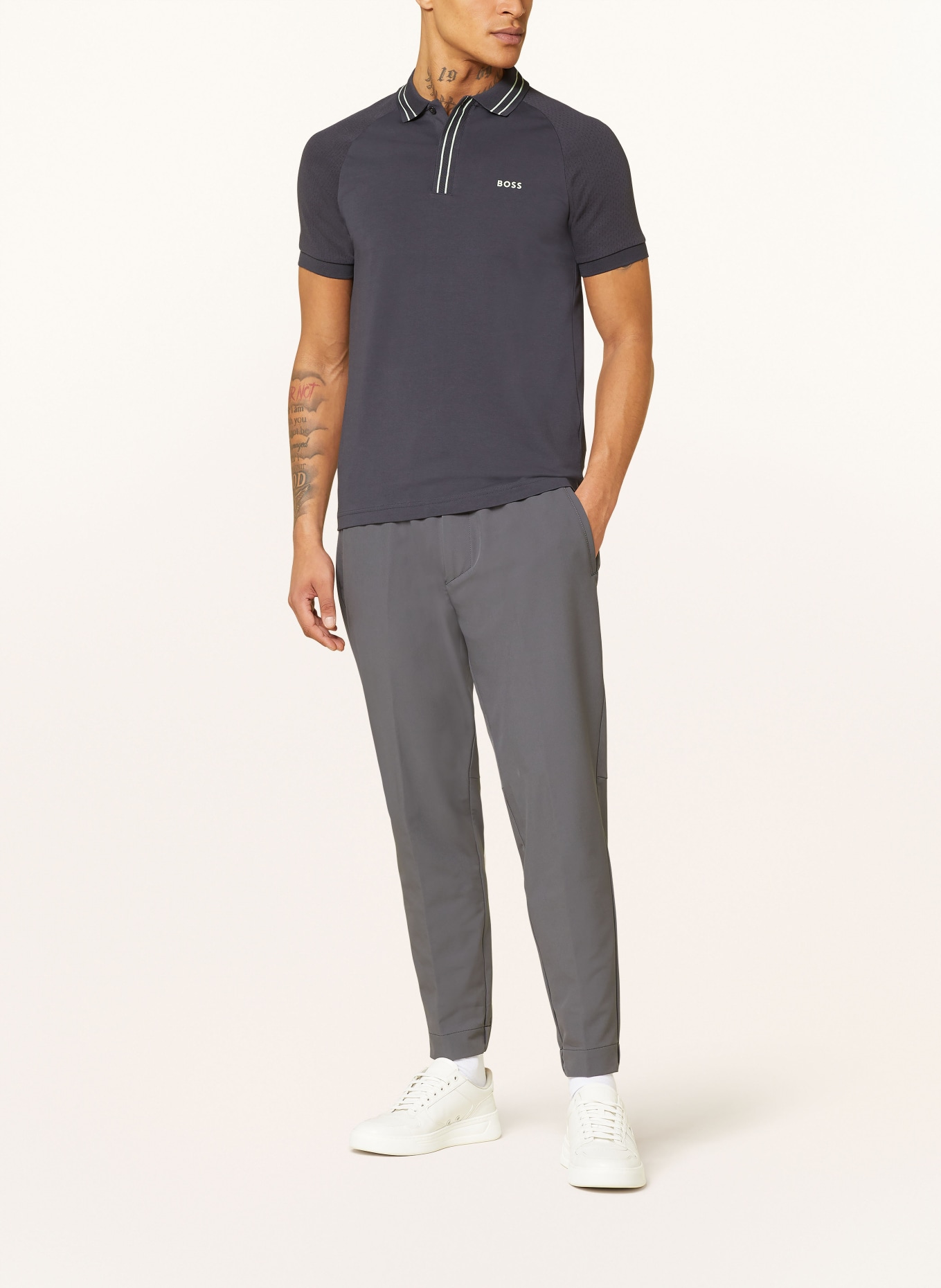 BOSS Jersey-Poloshirt PAULE Slim Fit, Farbe: DUNKELGRAU (Bild 2)