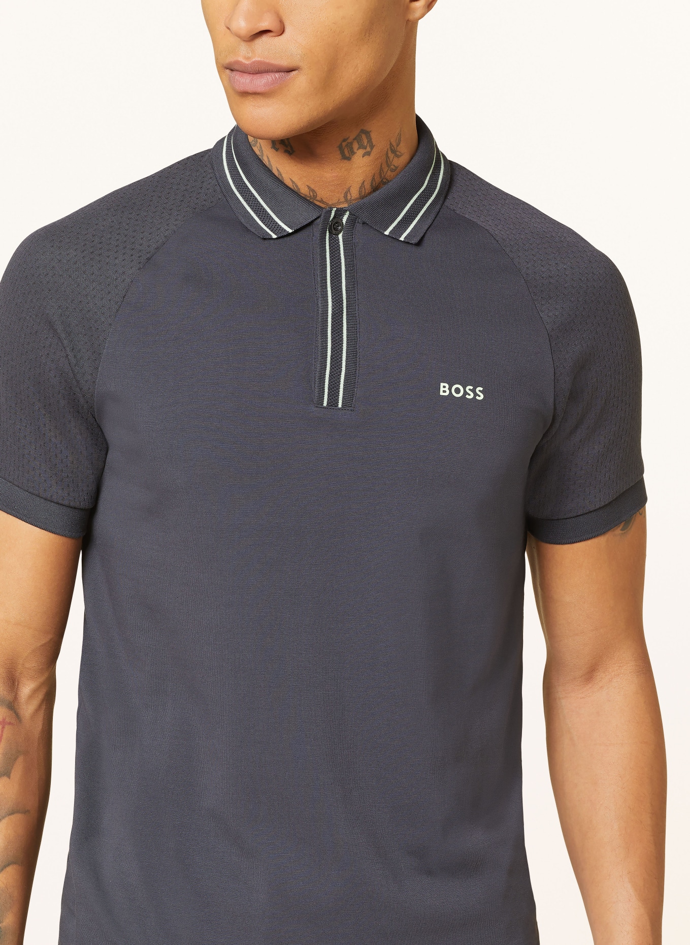 BOSS Jersey-Poloshirt PAULE Slim Fit, Farbe: DUNKELGRAU (Bild 4)