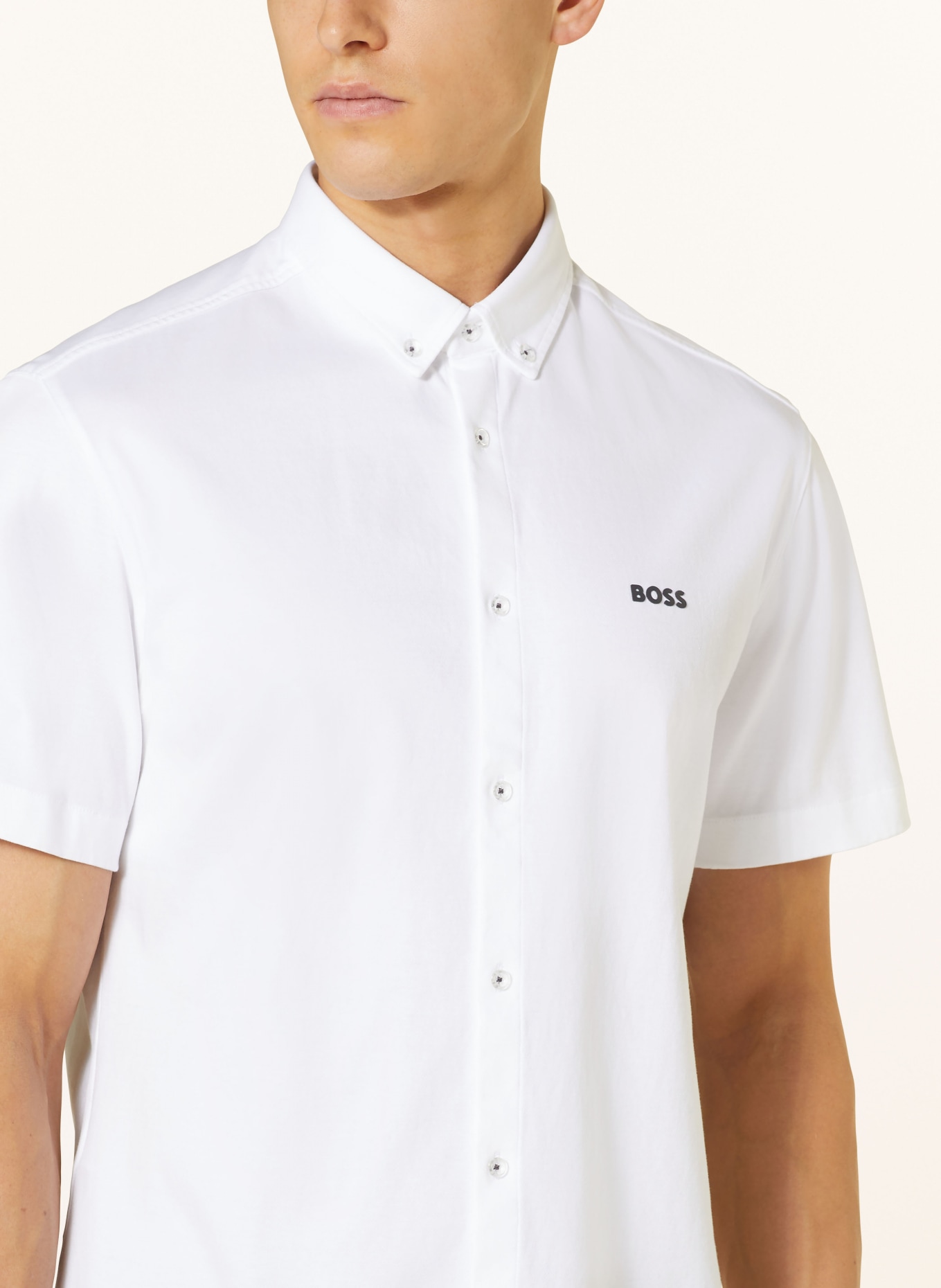 BOSS Short sleeve shirt MOTION regular fit in jersey, Color: WHITE (Image 4)
