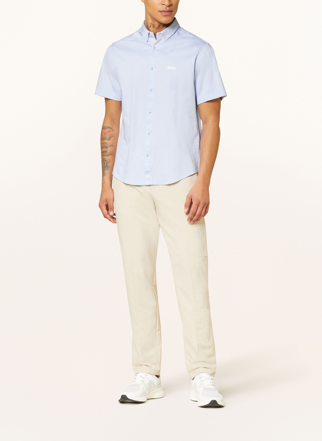 BOSS Kurzarm-Hemd MOTION Regular Fit aus Jersey, Farbe: HELLBLAU (Bild 2)