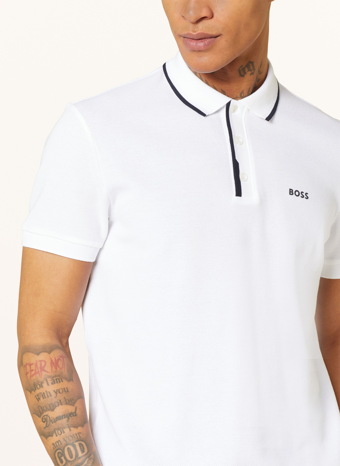 BOSS Piqué-Poloshirt PADDY Regular Fit, Farbe: WEISS (Bild 4)