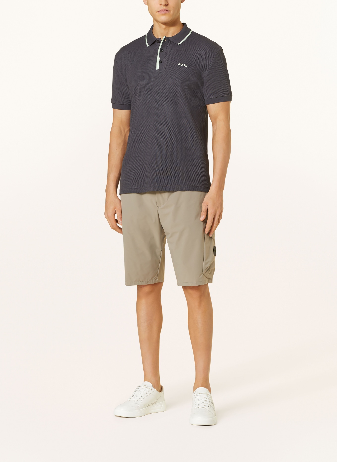 BOSS Piqué-Poloshirt PADDY Regular Fit, Farbe: DUNKELGRAU (Bild 2)