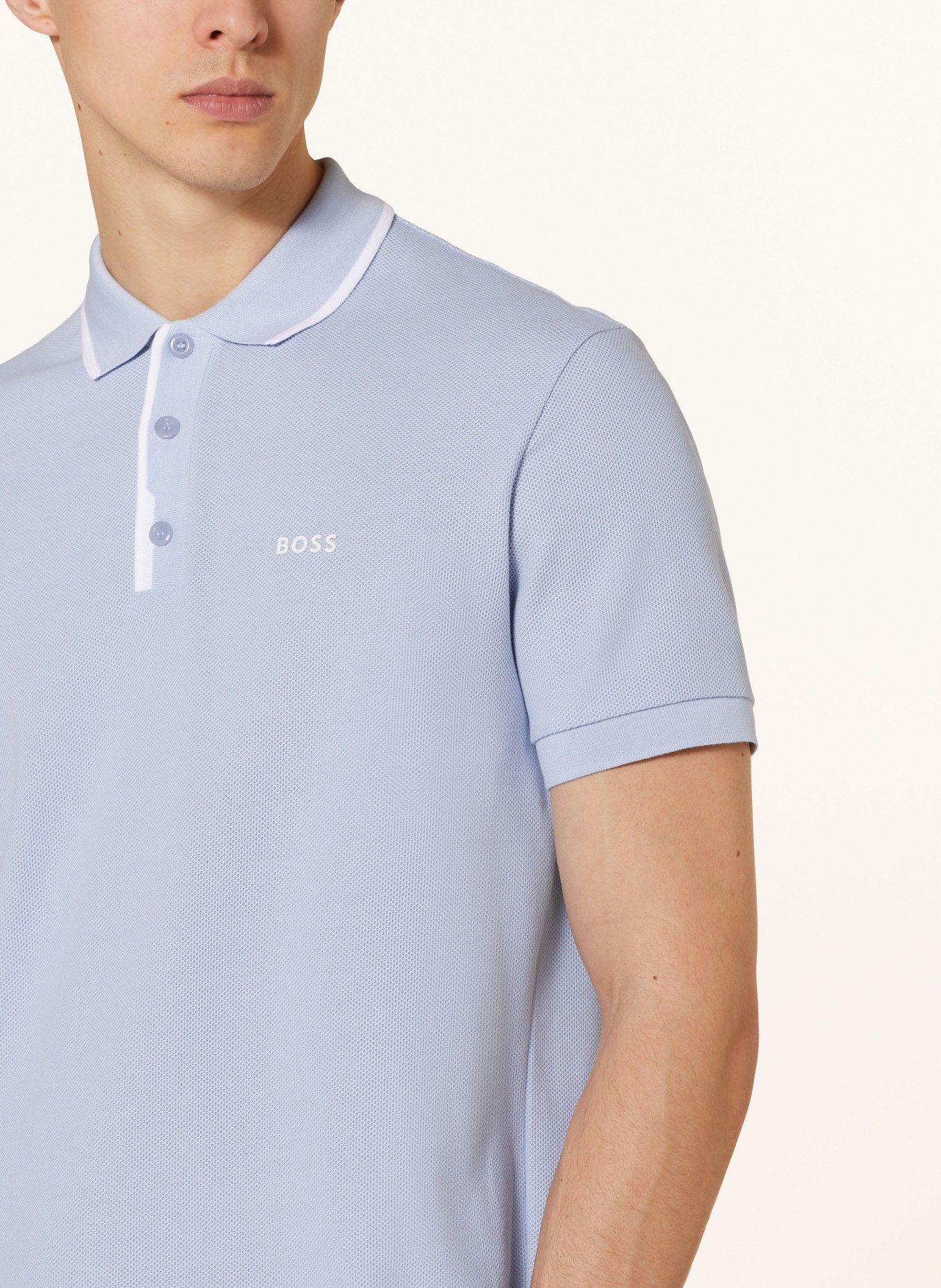 BOSS Piqué-Poloshirt PADDY Regular Fit, Farbe: HELLBLAU (Bild 4)