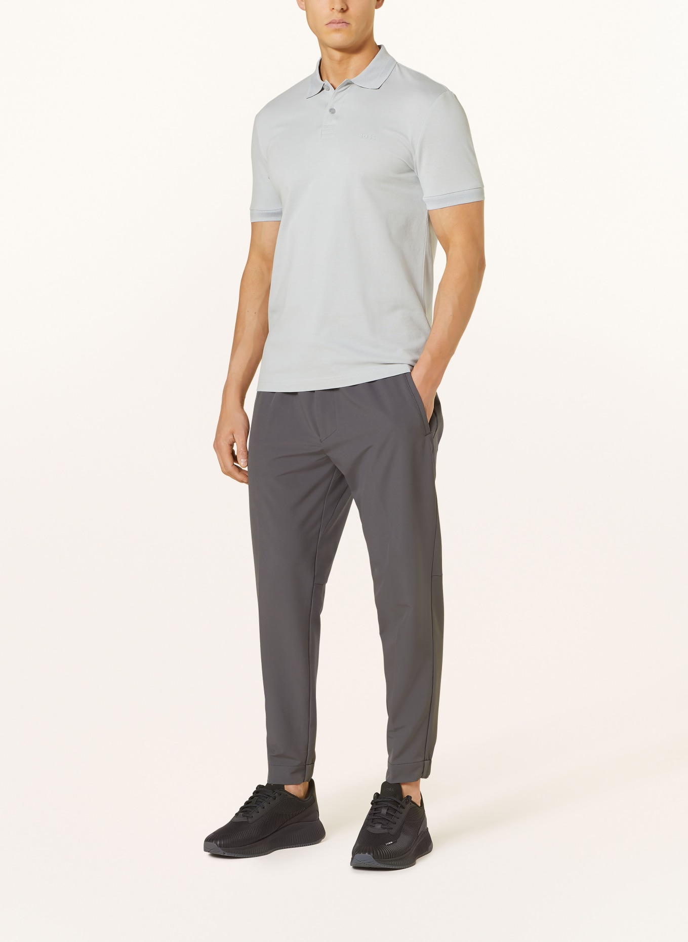 BOSS Piqué-Poloshirt PIO Regular Fit, Farbe: GRAU (Bild 2)