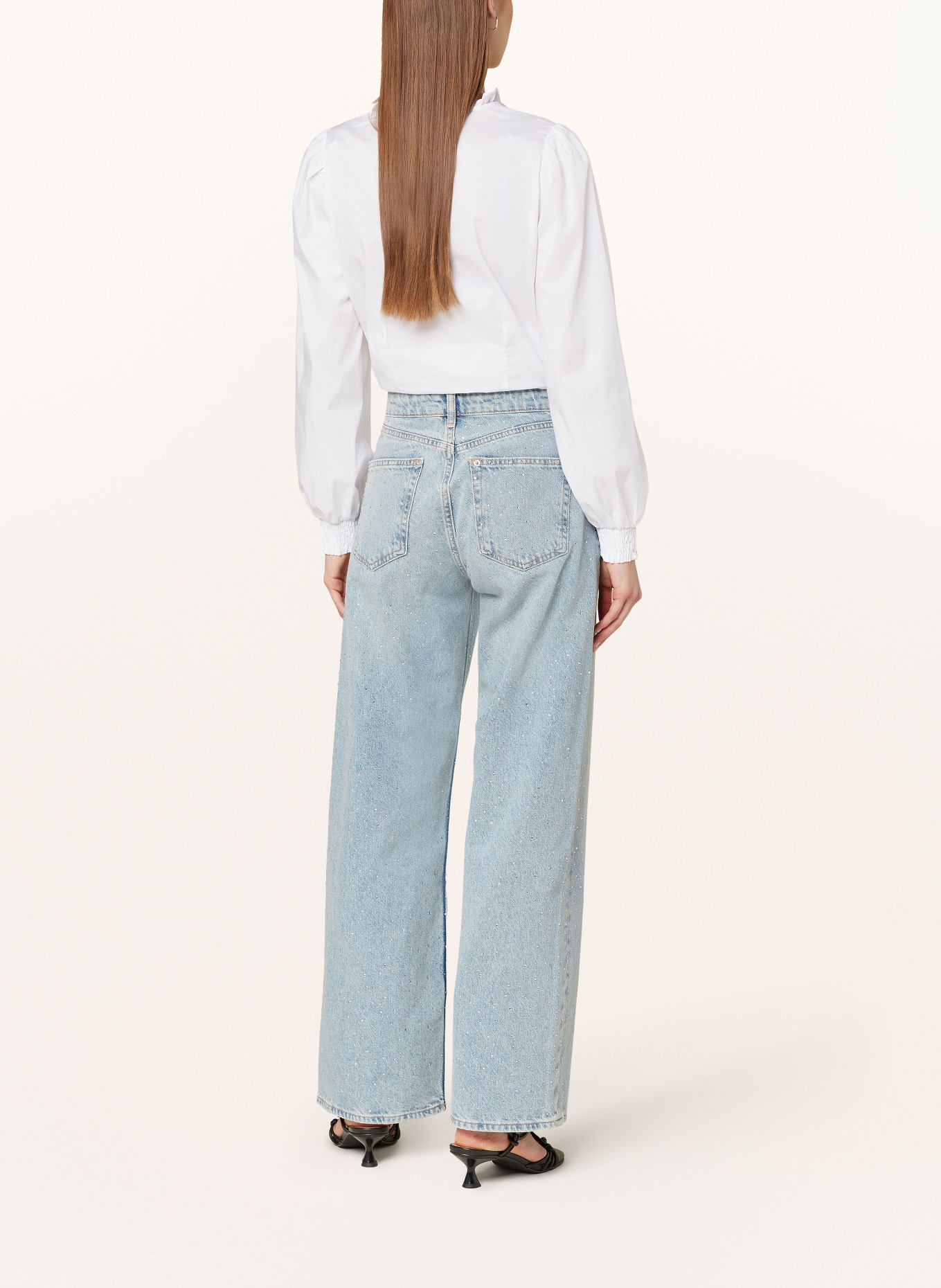 ONLY Straight jeans with decorative gems, Color: LIGHT BLUE DENIM (Image 3)