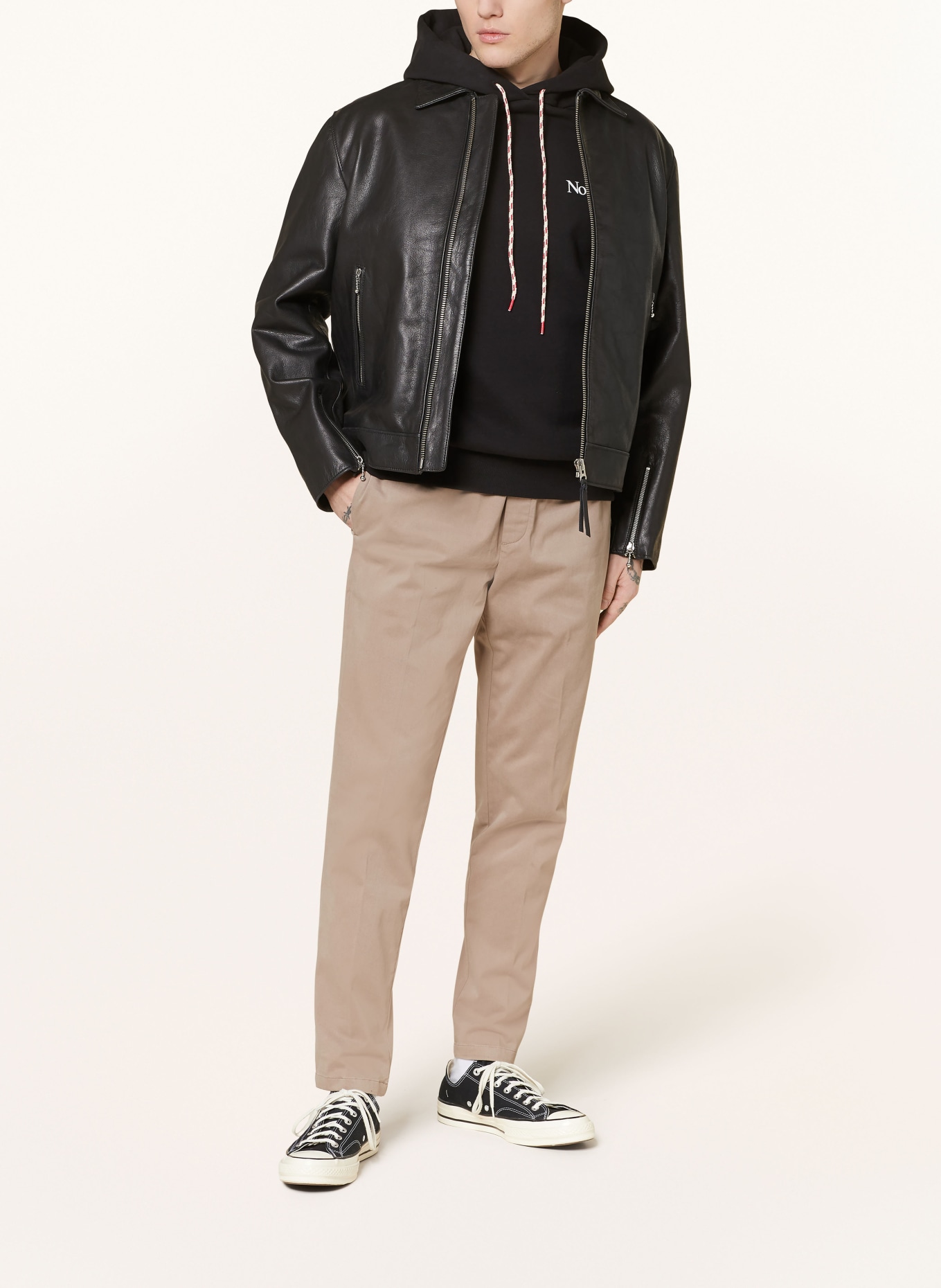 Nudie Jeans Leather jacket EDDY RIDER, Color: BLACK (Image 2)