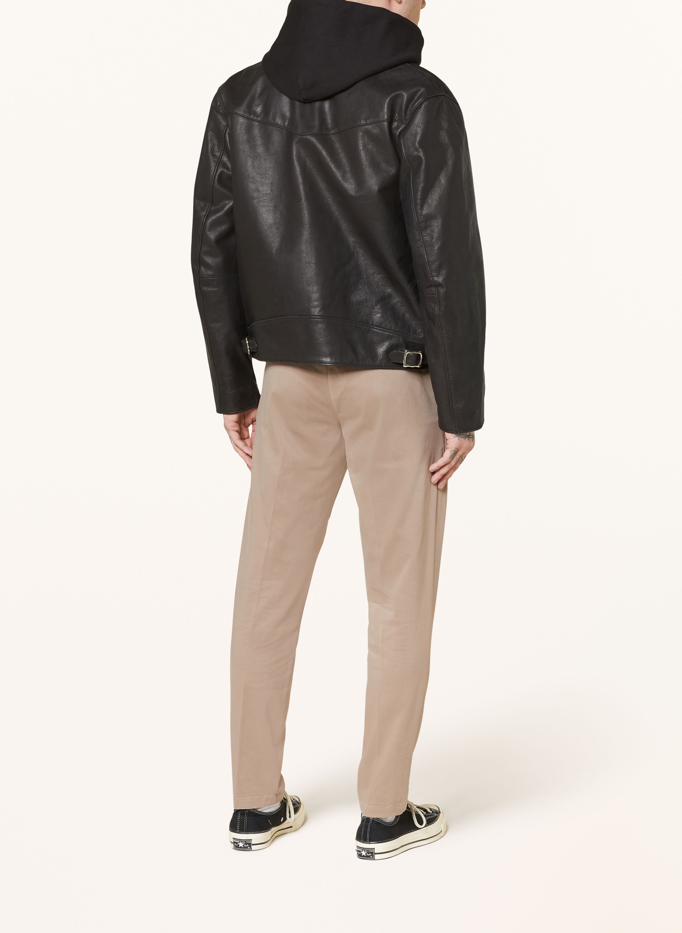 Nudie Jeans Leather jacket EDDY RIDER, Color: BLACK (Image 3)
