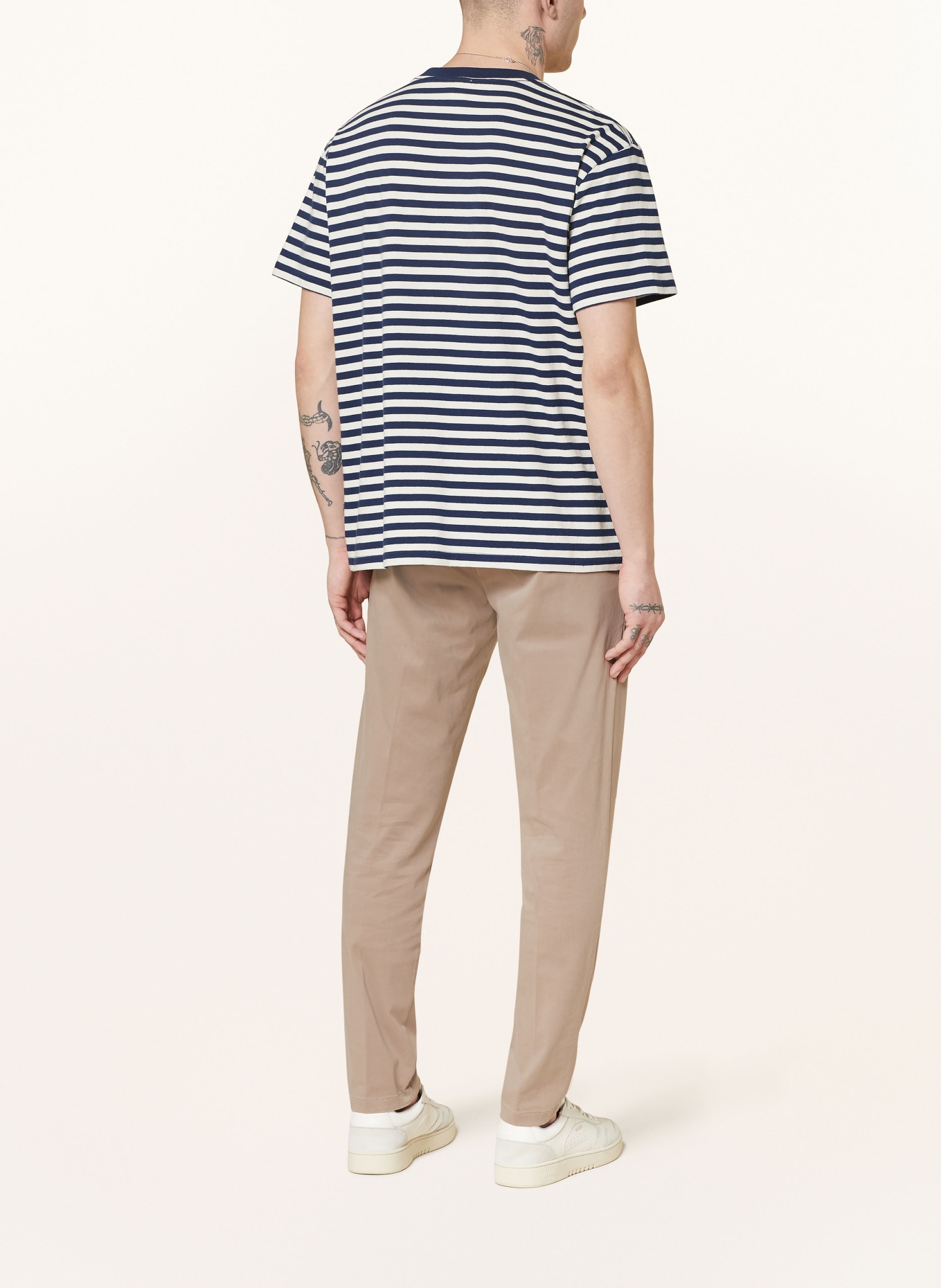 Nudie Jeans T-Shirt LEIF BRETON, Farbe: WEISS/ DUNKELBLAU (Bild 3)