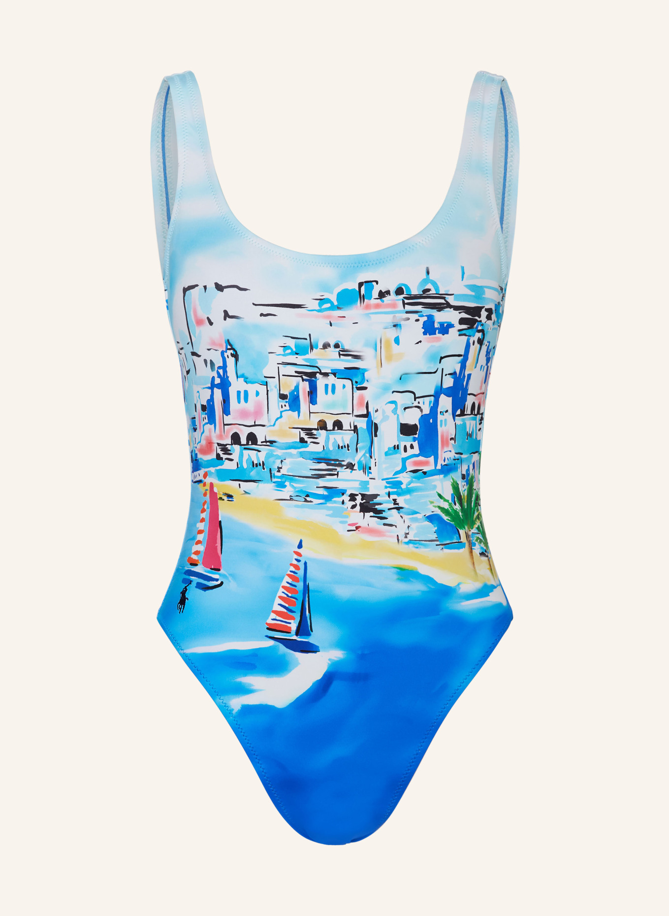 POLO RALPH LAUREN Swimsuit RIVIERA SCENIC, Color: LIGHT BLUE/ BLUE/ YELLOW (Image 1)
