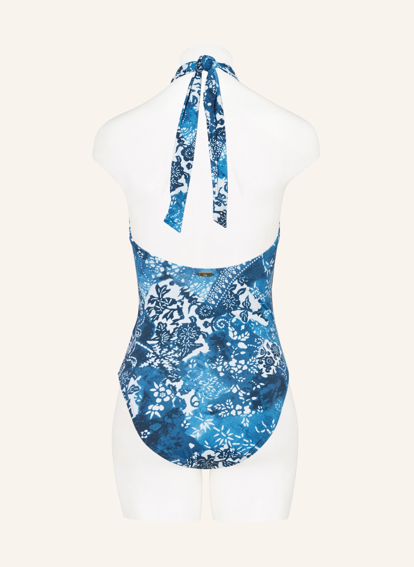 LAUREN RALPH LAUREN Halter neck swimsuit, Color: BLUE/ BLUE GRAY/ WHITE (Image 3)