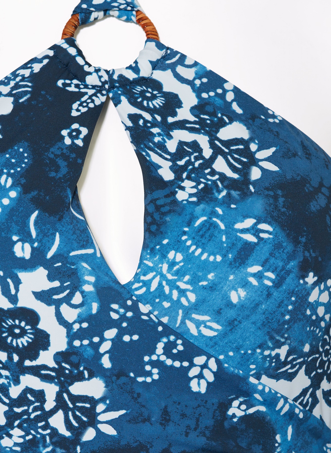 LAUREN RALPH LAUREN Halter neck swimsuit, Color: BLUE/ BLUE GRAY/ WHITE (Image 4)
