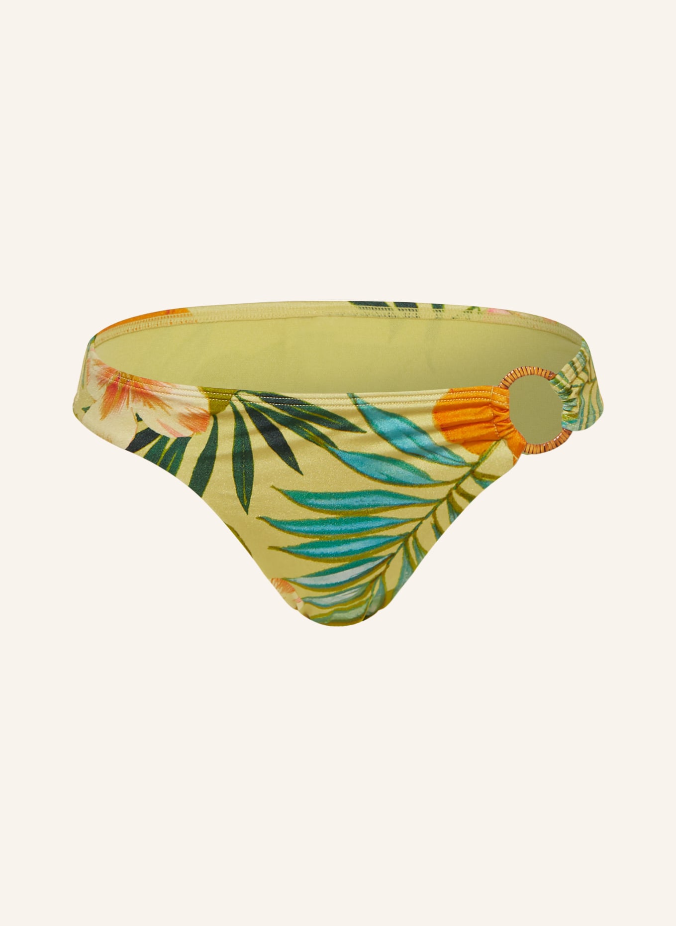 LAUREN RALPH LAUREN Basic-Bikini-Hose ISLAND TROPICAL, Farbe: HELLBRAUN/ GRÜN/ ORANGE (Bild 1)