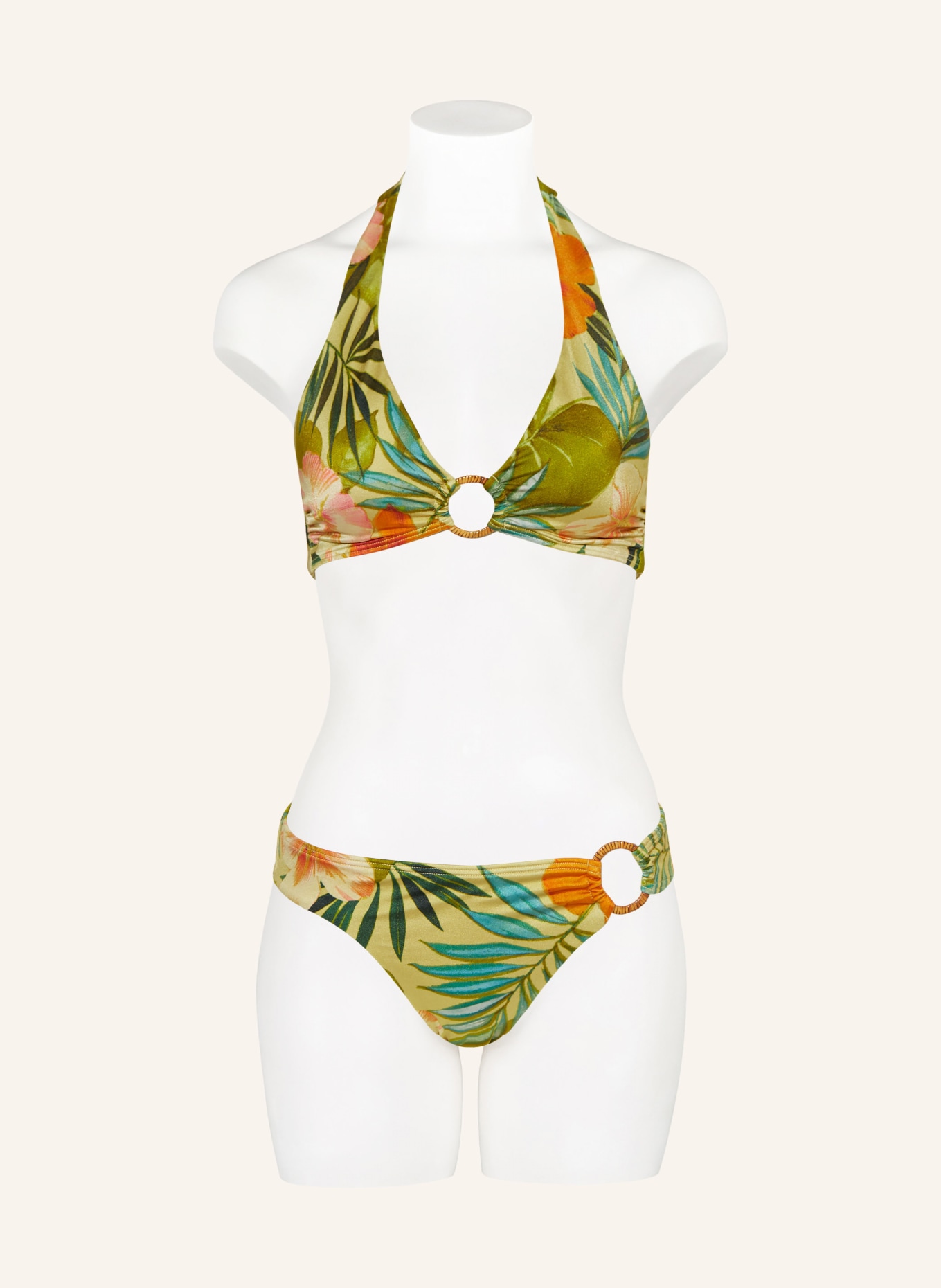 LAUREN RALPH LAUREN Basic-Bikini-Hose ISLAND TROPICAL, Farbe: HELLBRAUN/ GRÜN/ ORANGE (Bild 2)