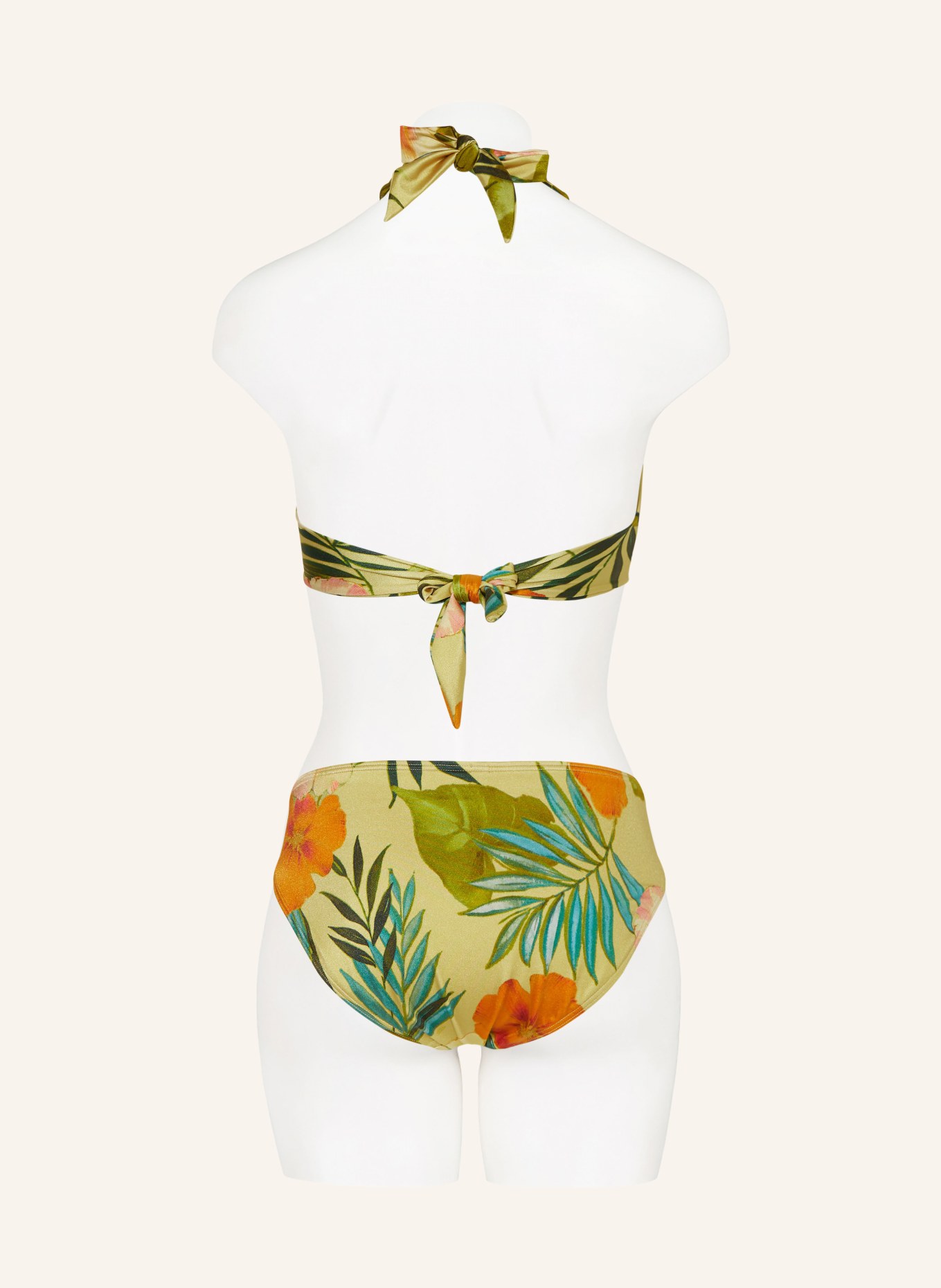 LAUREN RALPH LAUREN Basic-Bikini-Hose ISLAND TROPICAL, Farbe: HELLBRAUN/ GRÜN/ ORANGE (Bild 3)