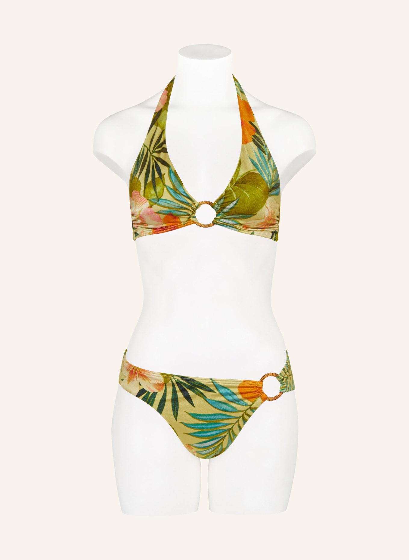 LAUREN RALPH LAUREN Halter neck bikini top ISLAND TROPICAL, Color: GREEN/ DARK YELLOW/ ORANGE (Image 2)