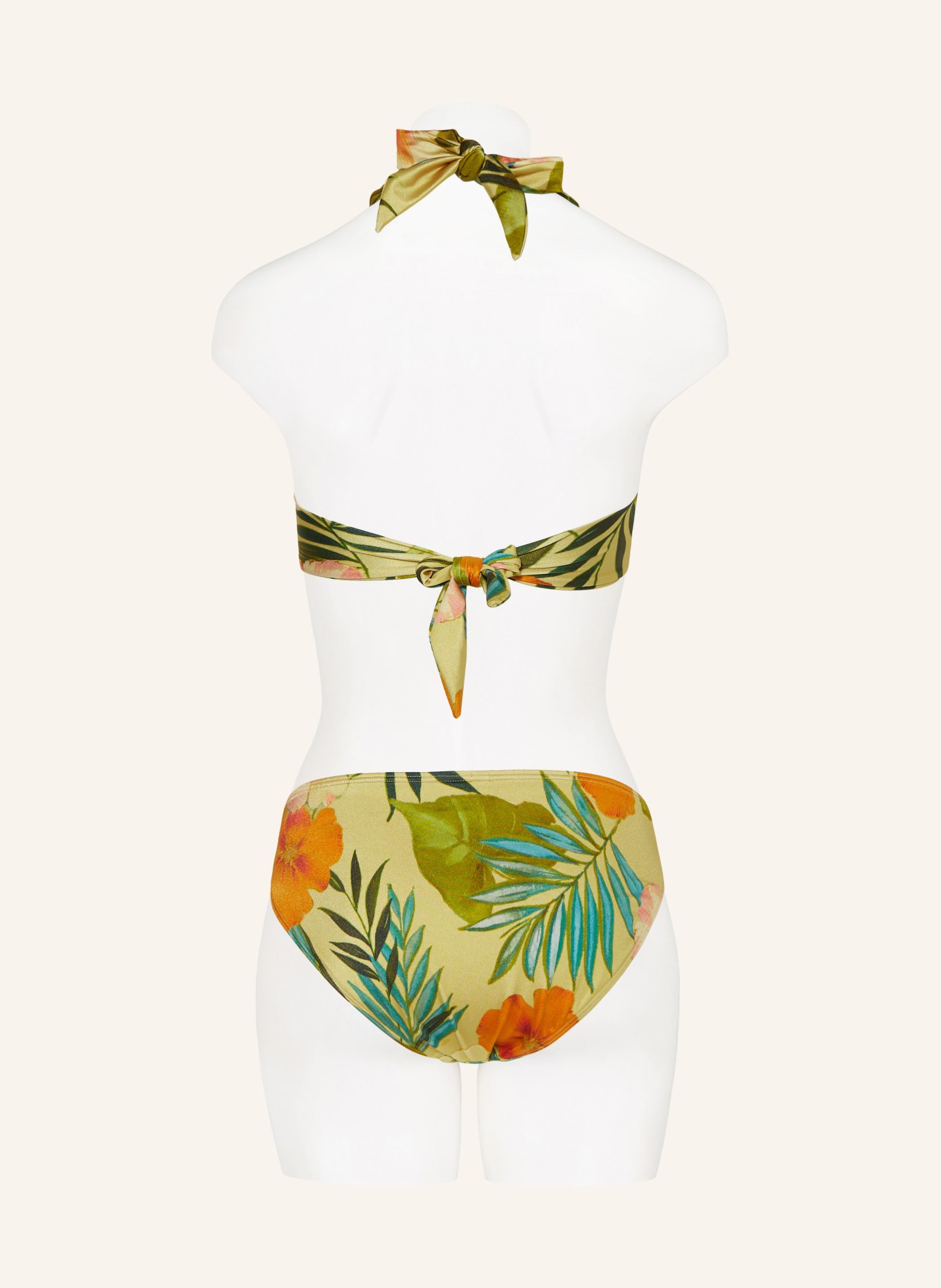 LAUREN RALPH LAUREN Halter neck bikini top ISLAND TROPICAL, Color: GREEN/ DARK YELLOW/ ORANGE (Image 3)